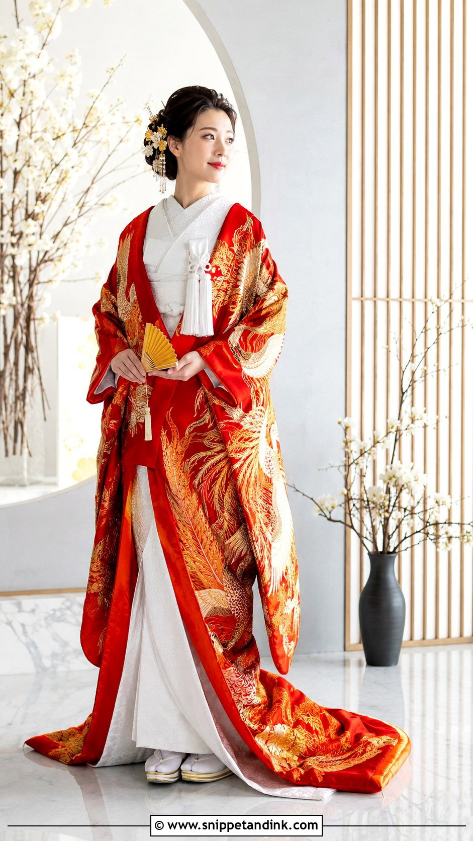 Phoenix Uchikake Wedding Kimono - Snippet and Ink - 25 Traditional Japanese Wedding Dress Ideas