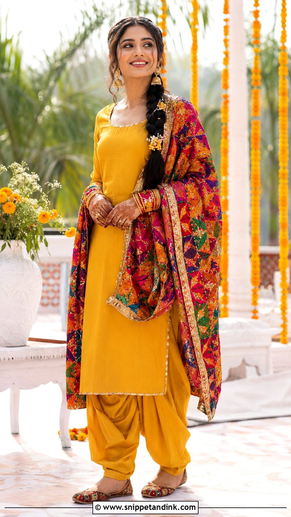 Phulkari Haldi Outfit - Snippet and Ink - 20 Haldi Outfit From Scratch Ideas