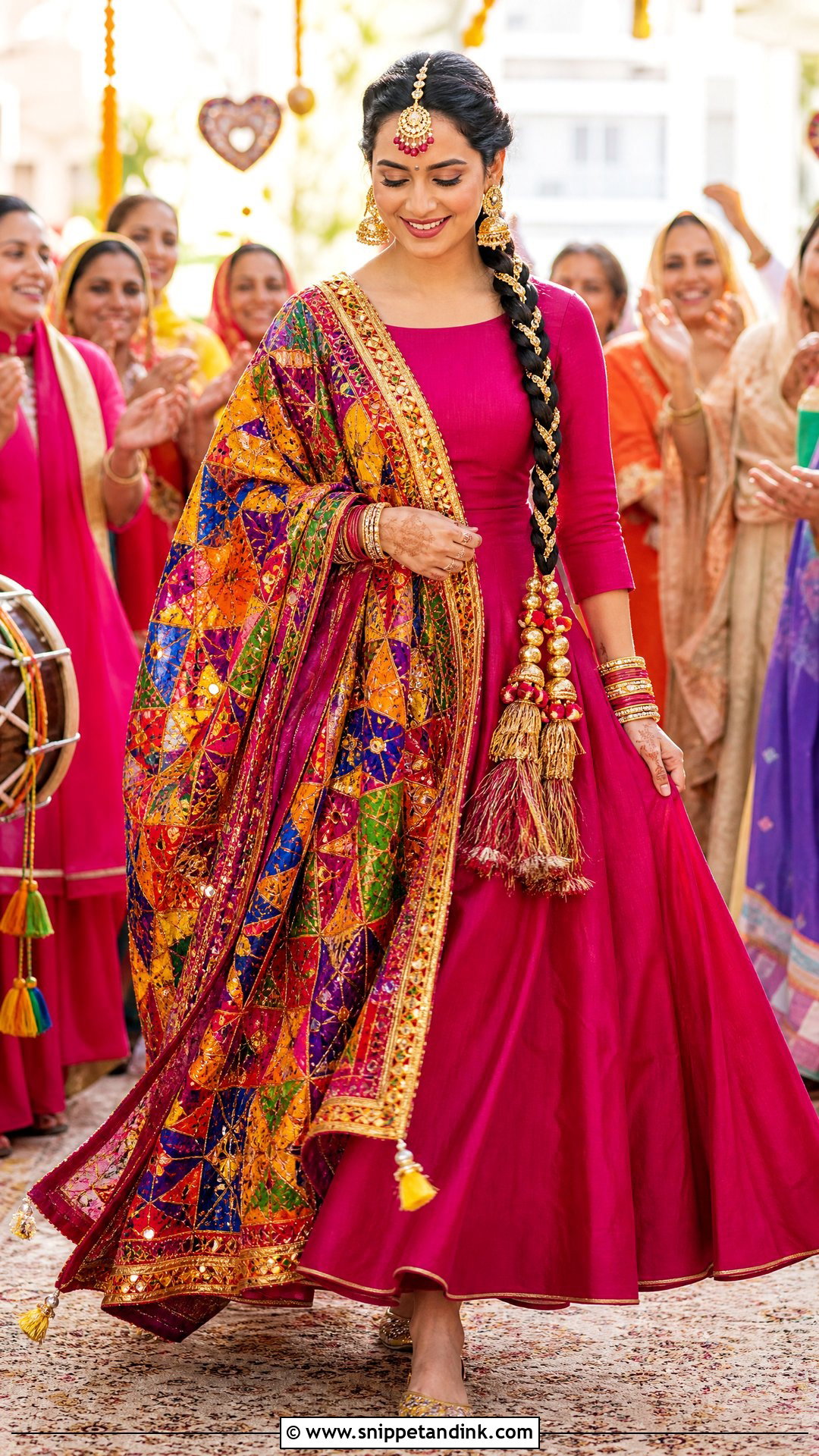 Phulkari Lehenga Jaggo Outfit - Snippet and Ink - 20 Pre Wedding Traditional Outfits
