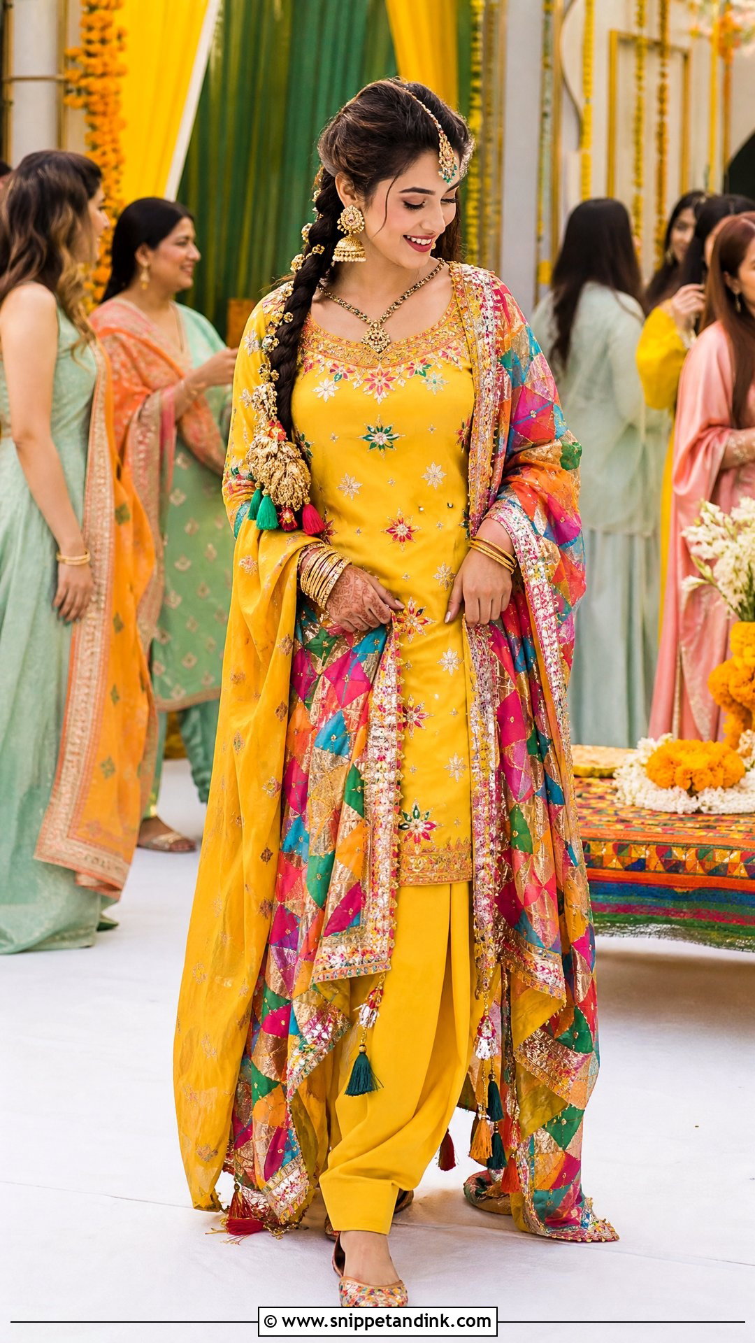 Phulkari Mehndi Outfit - Snippet and Ink - 25 Mehndi Outfits for Bride