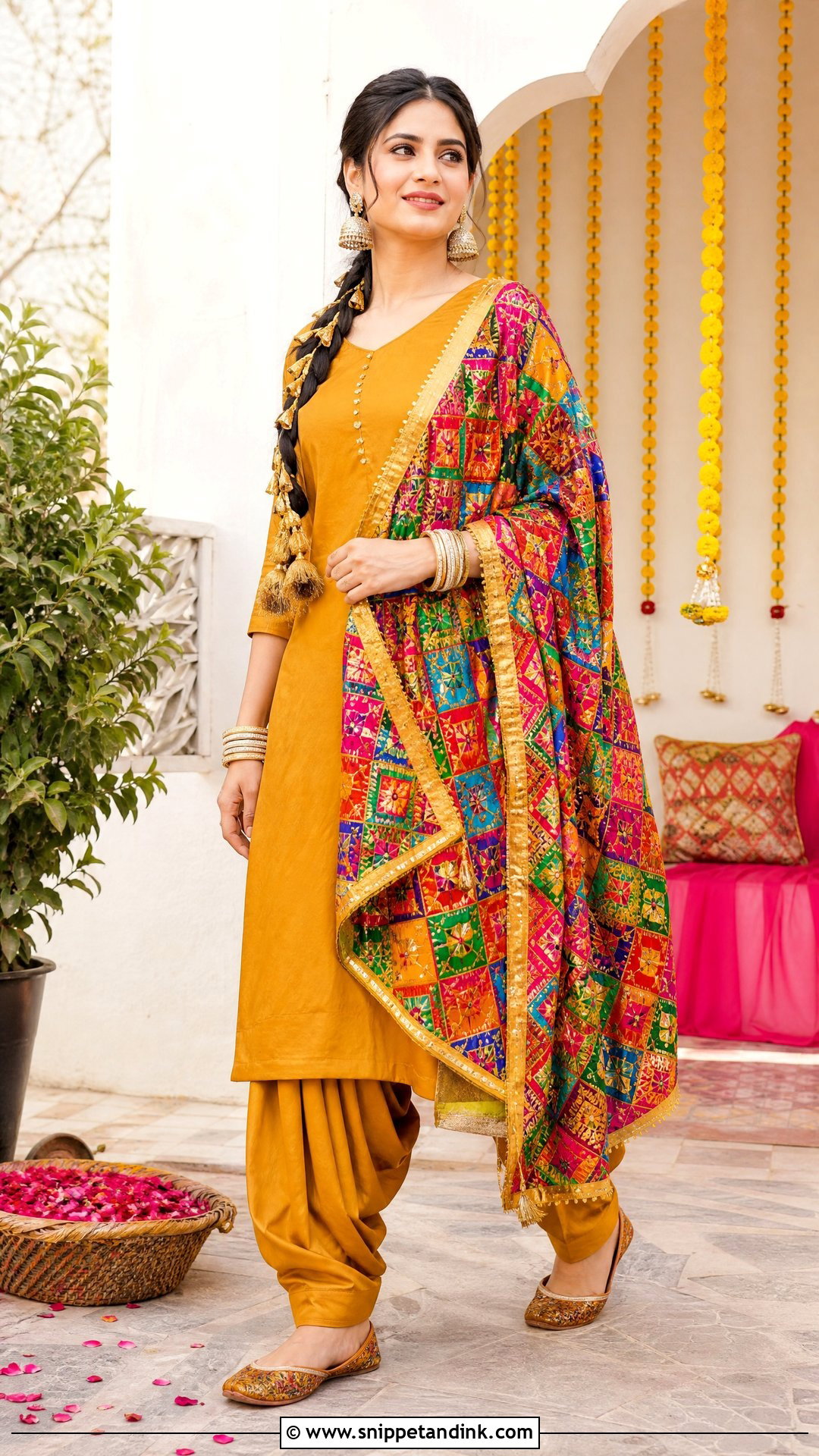 Phulkari Punjabi Suit Outfit - Snippet and Ink - 25 Punjabi Wedding Outfits