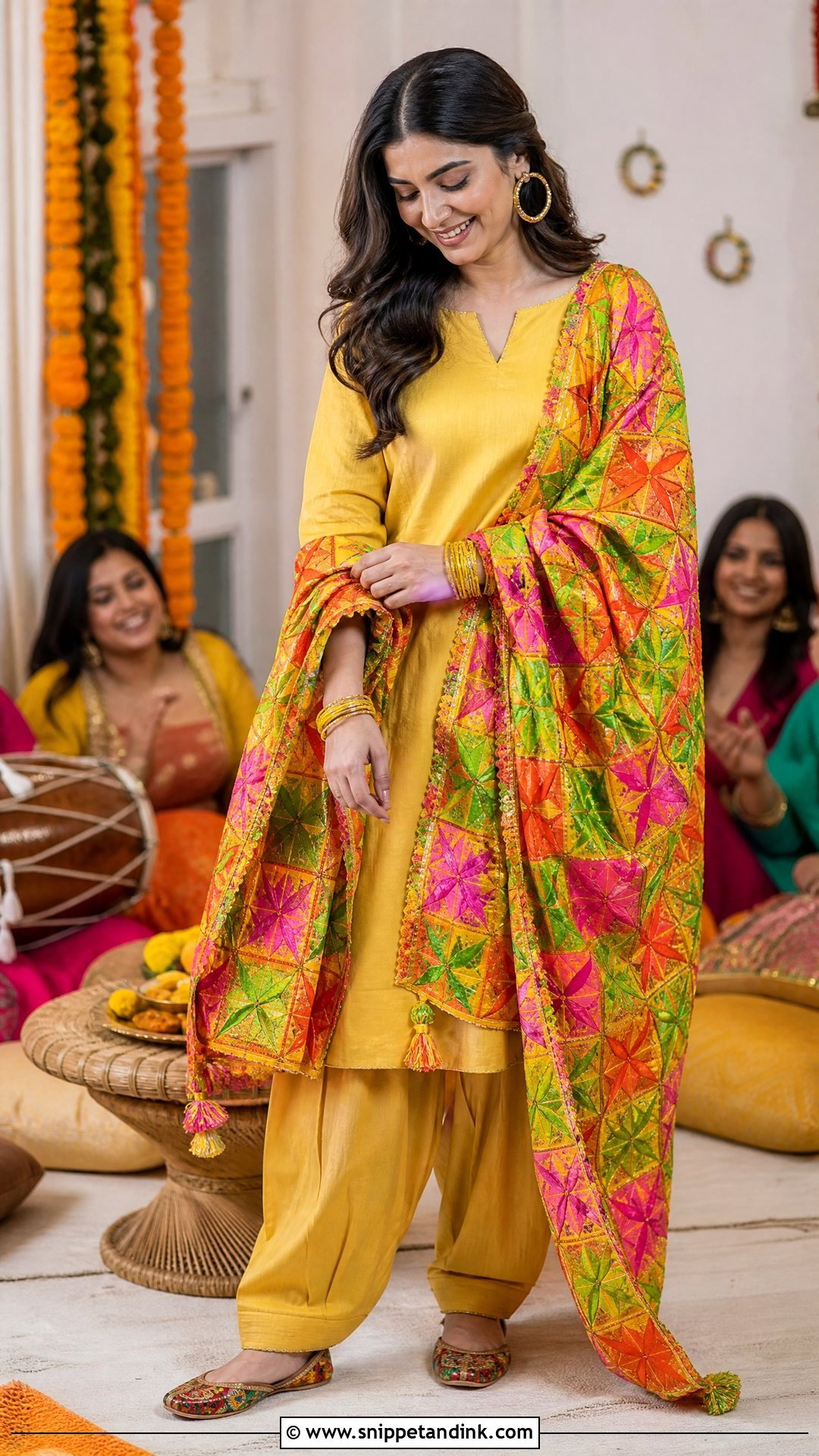 Phulkari Shalwar Kameez Mayoon Outfit - Snippet and Ink - 20 Pakistani Mayoon Outfits