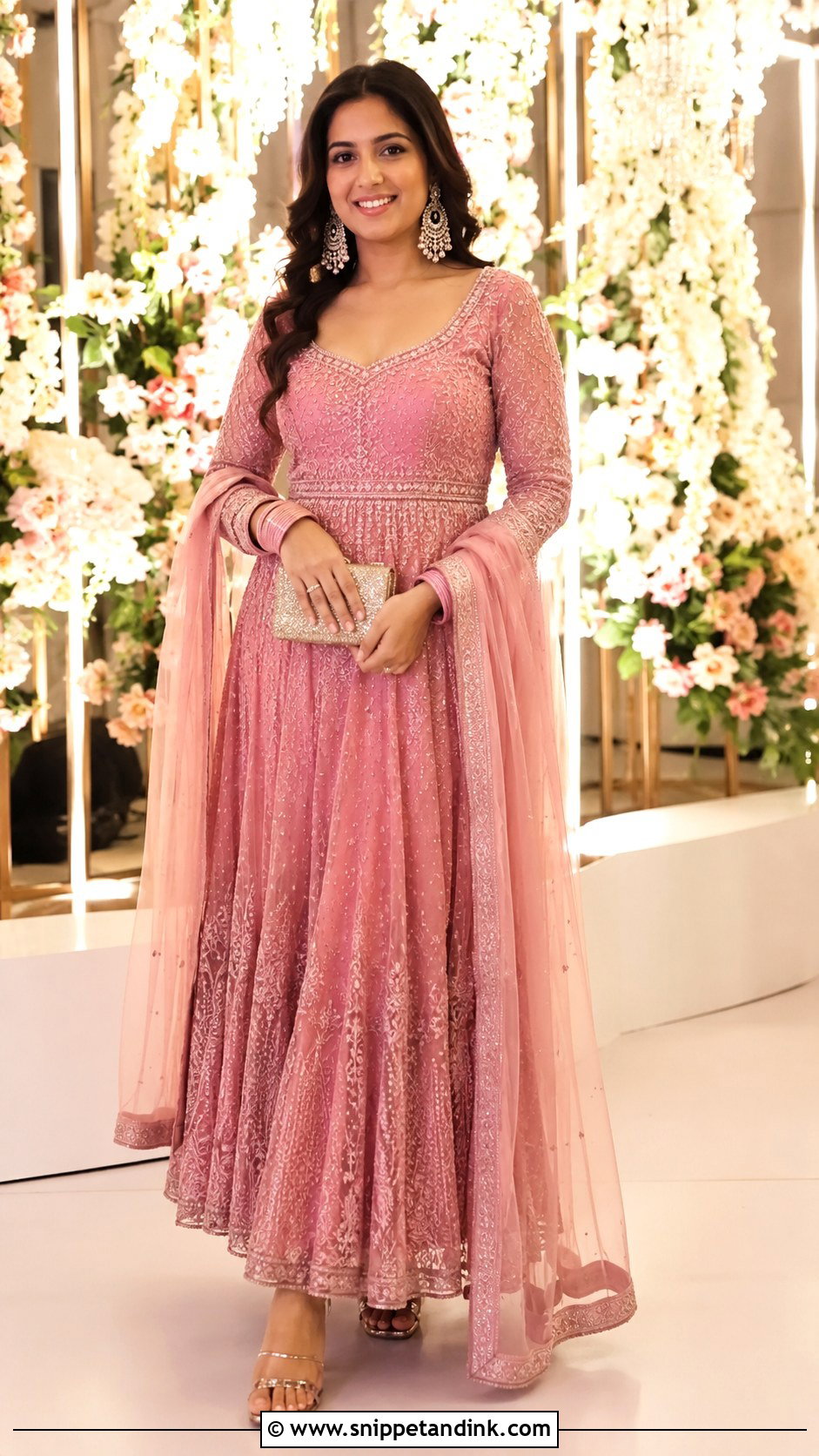 Pink Anarkali Dress For Bridesmaid - Snippet and Ink - 25 Wedding Anarkali Dress Ideas