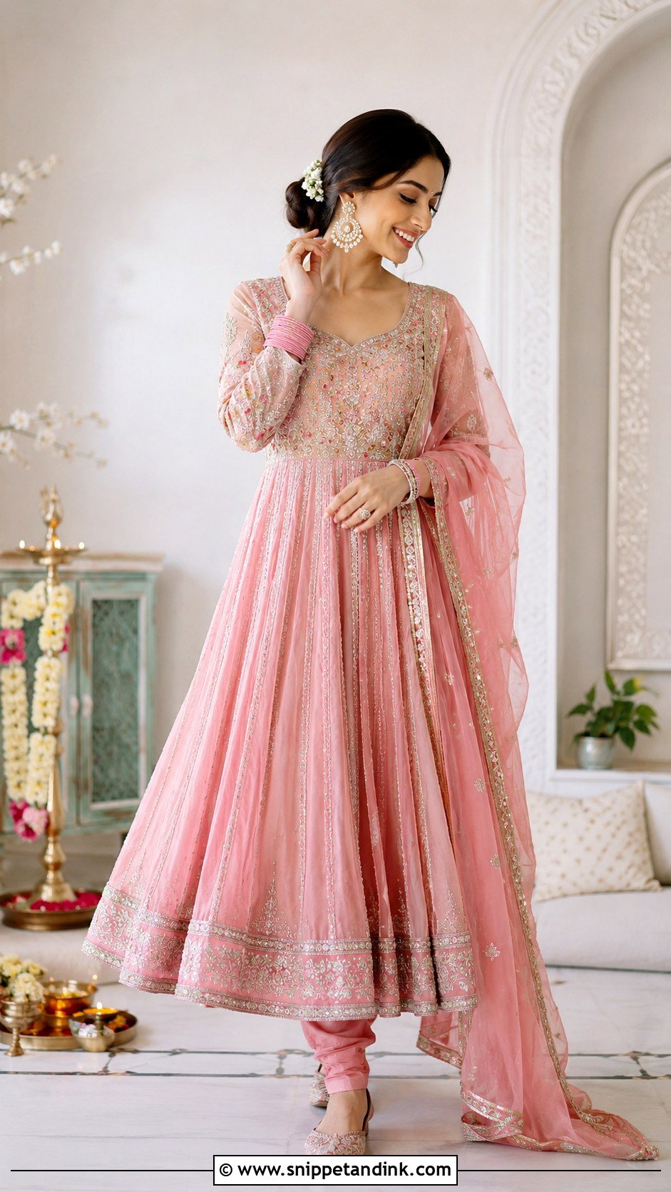 Pink Anarkali Grahshanti Outfit - Snippet and Ink - 20 Grahshanti Outfit for Bridal Ideas