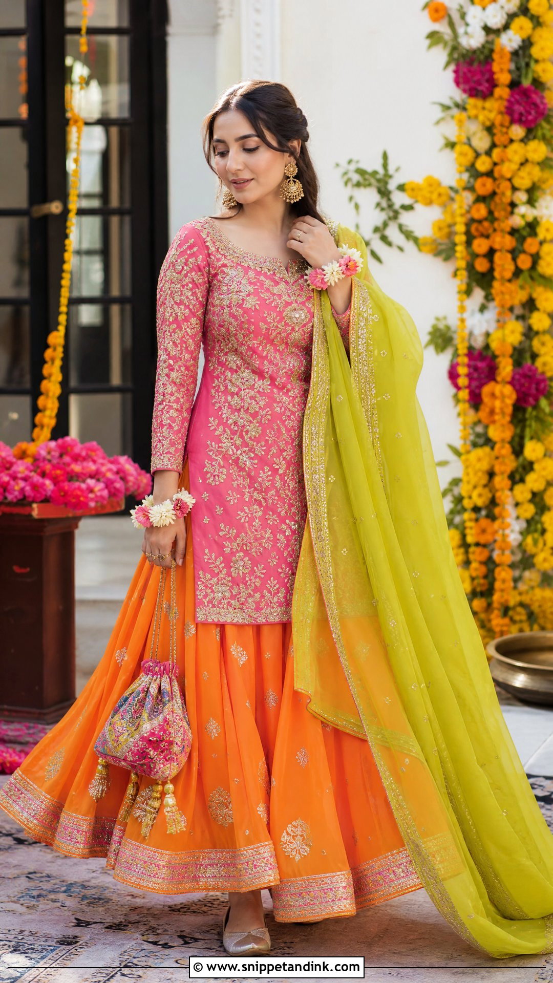 Pink And Orange Pakistani Bridal Lehenga Suit - Snippet and Ink - 20 Pakistani Bridal Suits