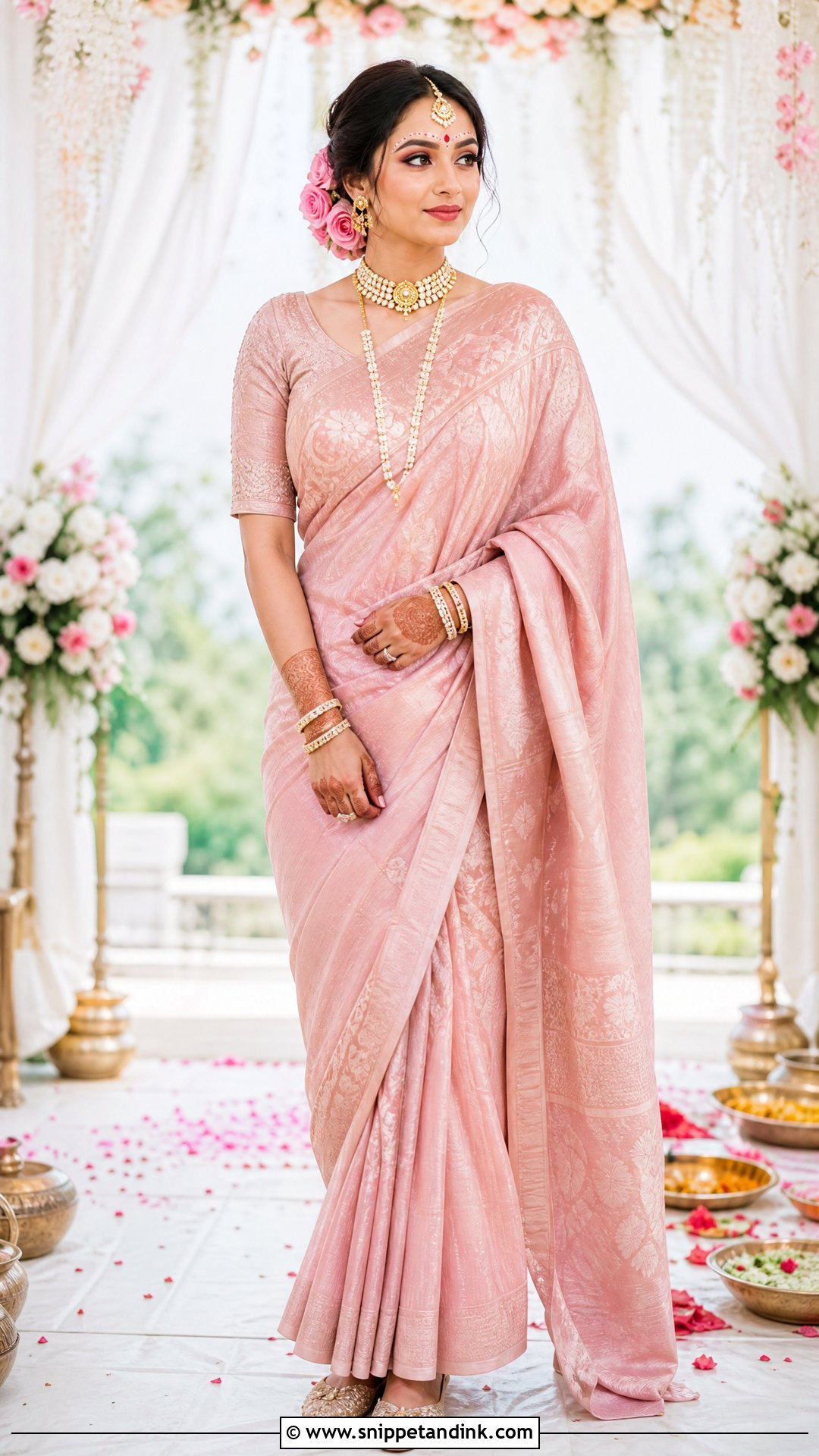 Pink And White Bridal Kolka Design - Snippet and Ink - 25 Bridal Kolka Design Ideas