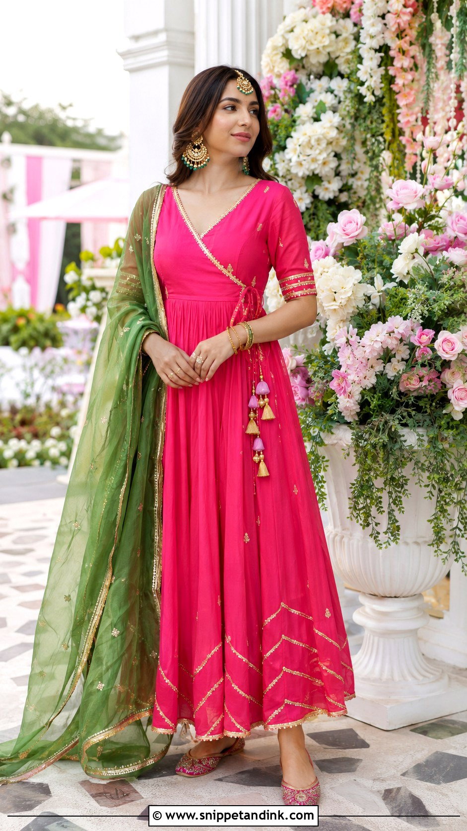 Pink Angrakha Mehendi Suit - Snippet and Ink - 20 Mehendi Suits Mehndi Outfit