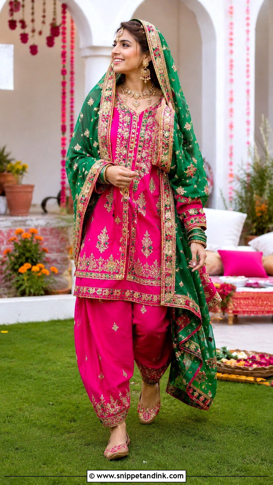 Pink Balochi Bridal Dress - Snippet and Ink - 20 Balochi Bridal Dress Ideas