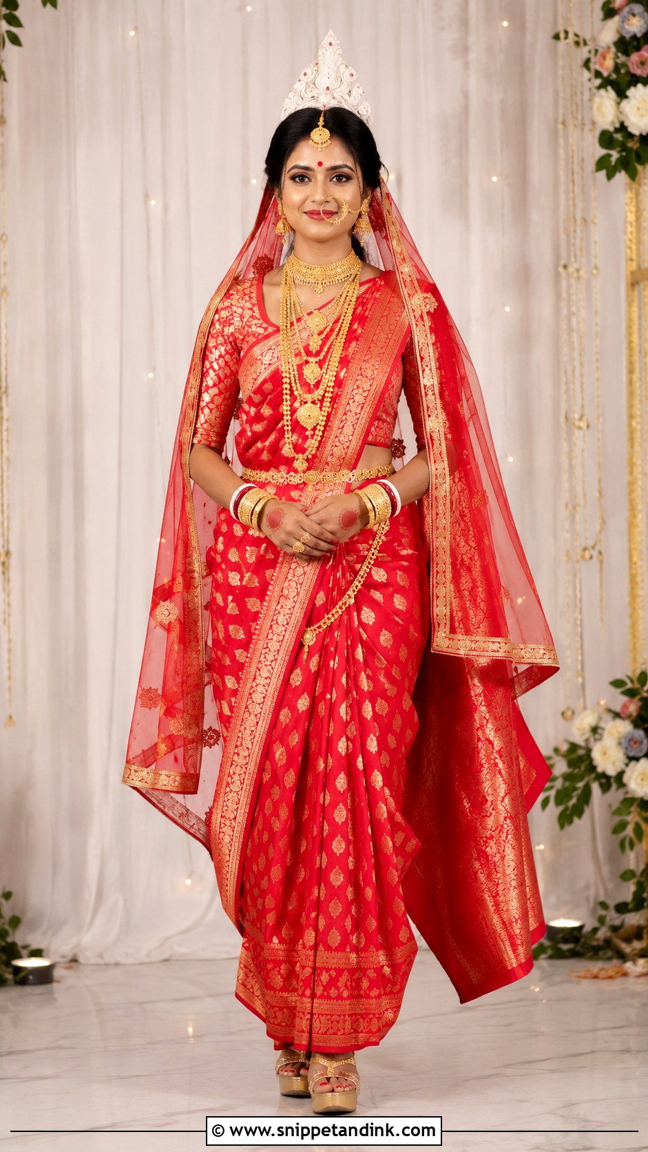 Pink Banarasi Bengali Bride - Snippet and Ink - 20 Bengali Bride Ideas