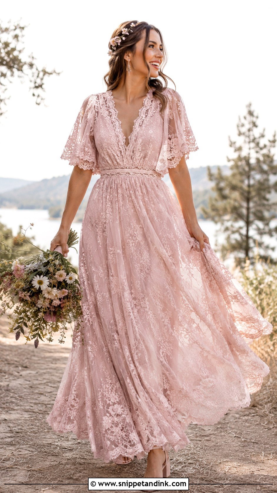 Pink Boho Wedding Dress - Snippet and Ink - 25 Pink Wedding Dress for Bride Ideas