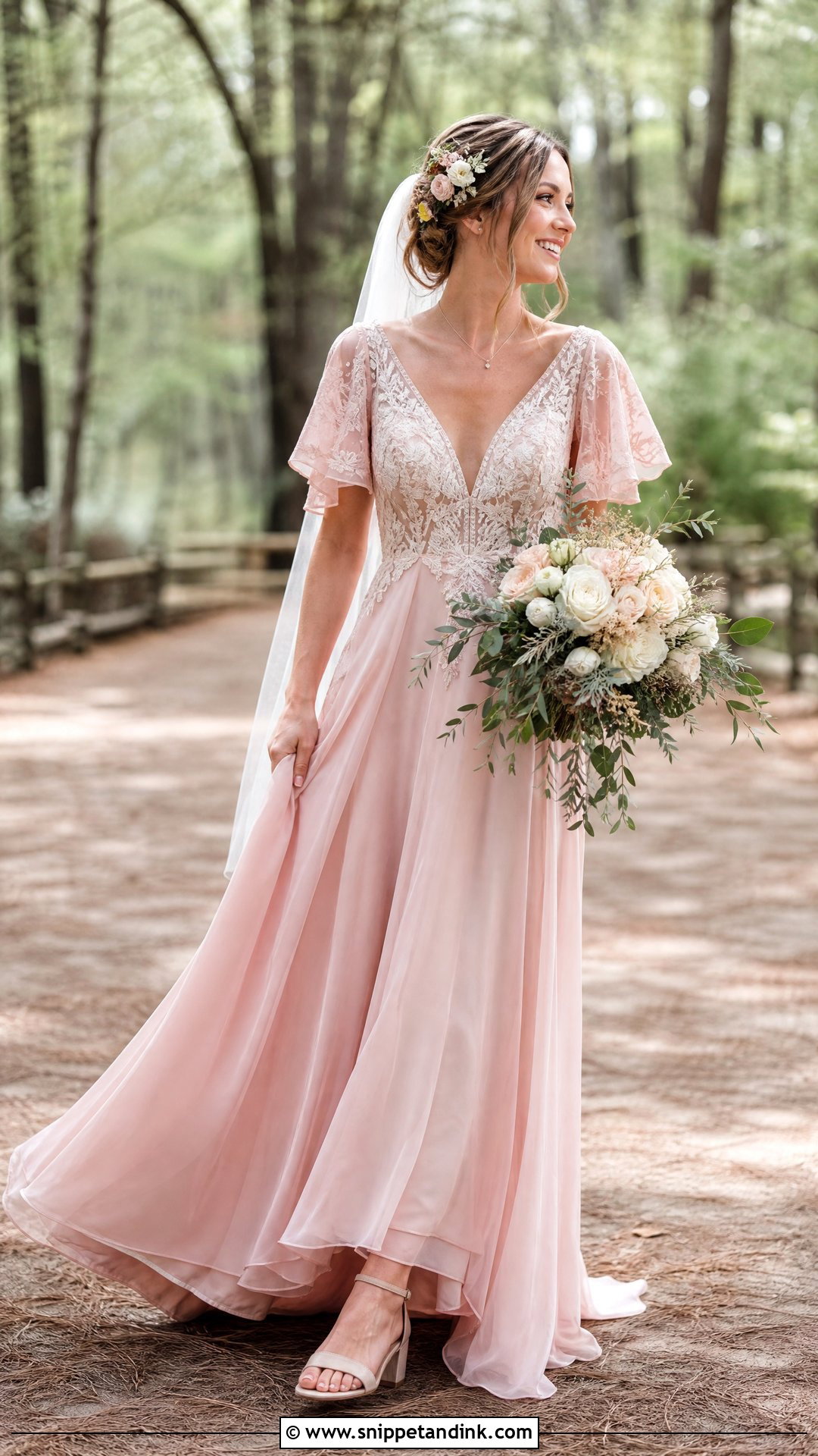 Pink Boho Wedding Gown - Snippet and Ink - 20 Pink Wedding Gowns