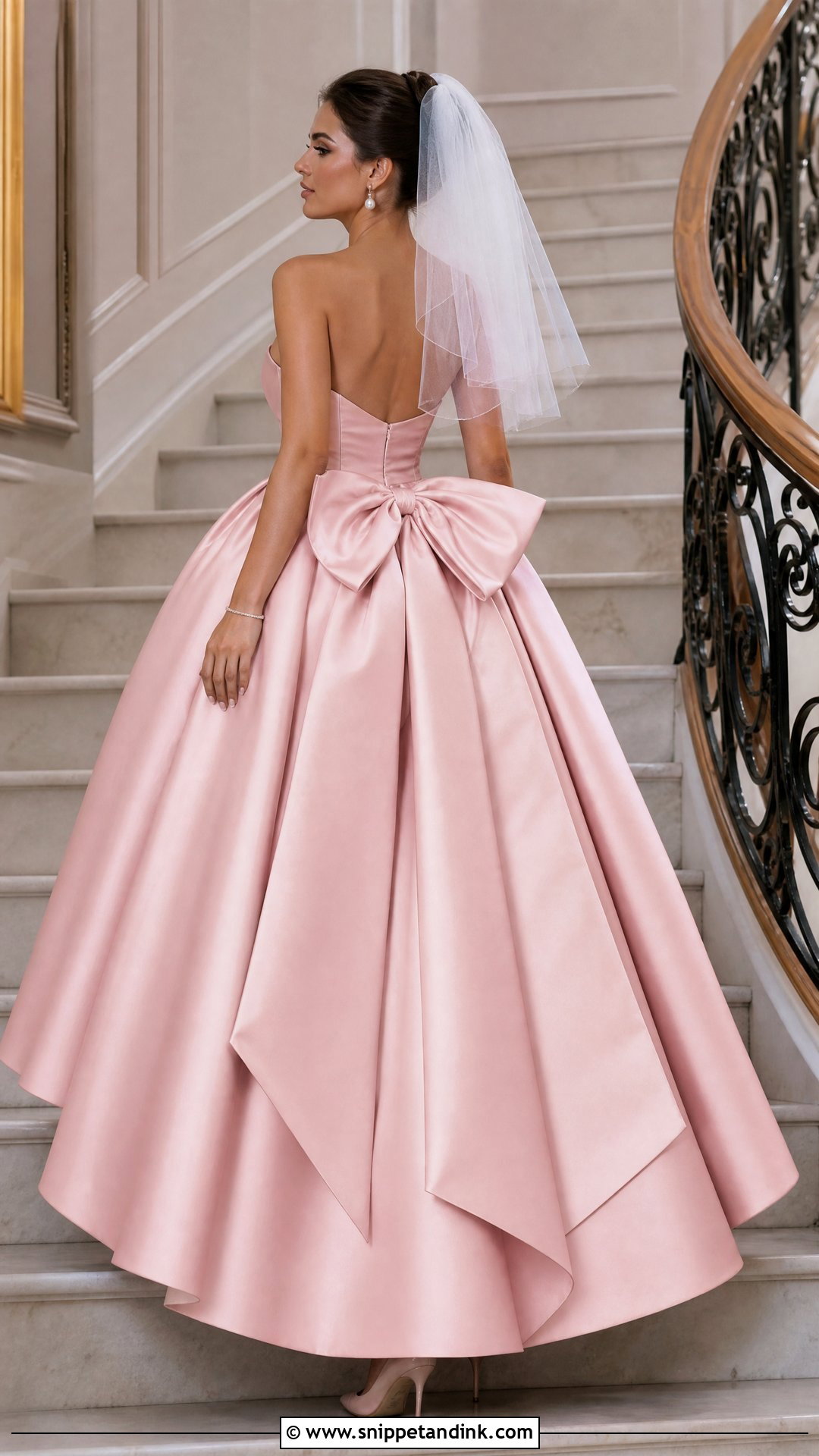 Pink Bow Back Princess Wedding Dress - Snippet and Ink - 20 Princess Wedding Dresses Pink