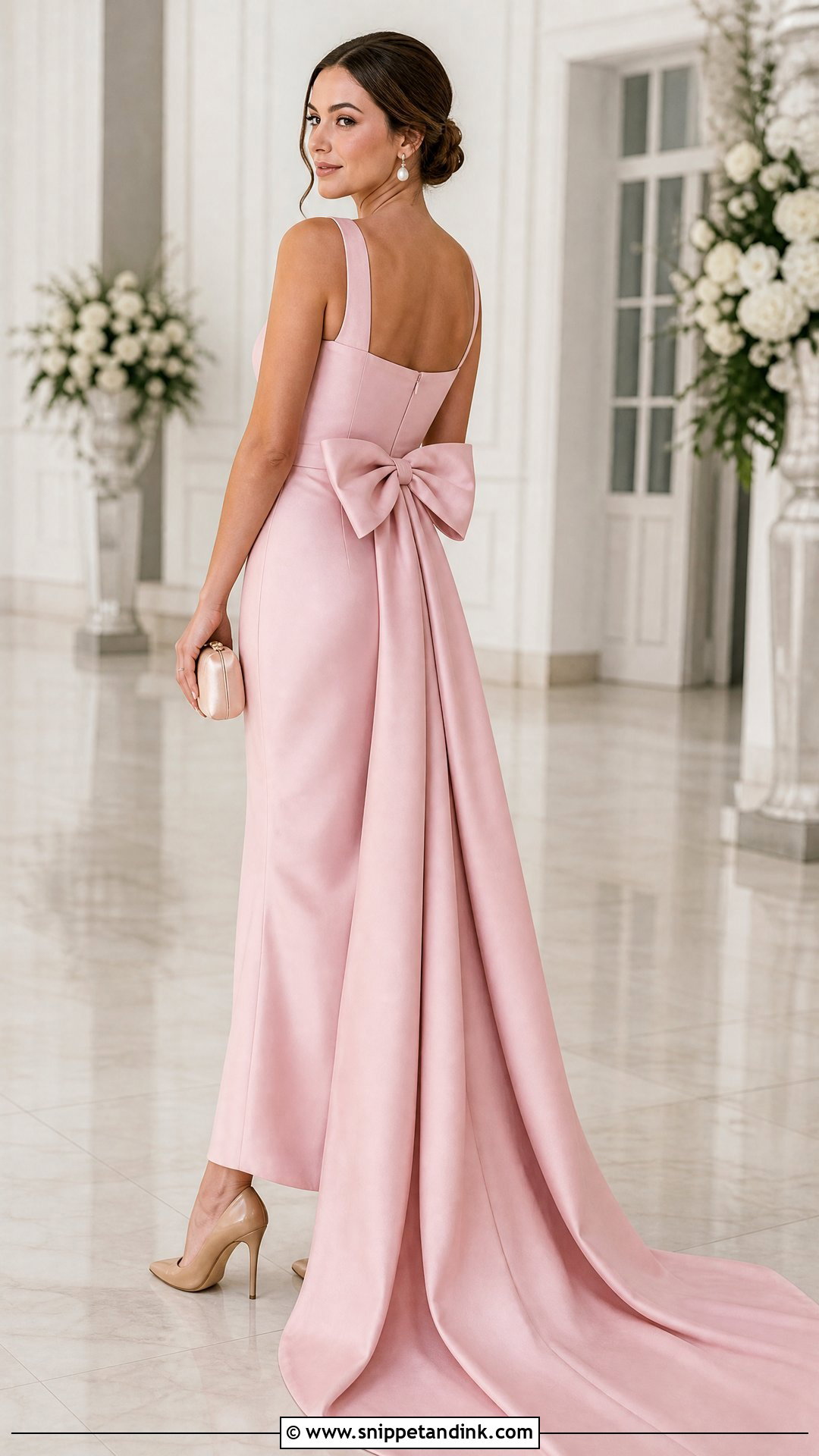 Pink Bow Back Train Dress - Snippet and Ink - 20 Tail Dresses Gowns