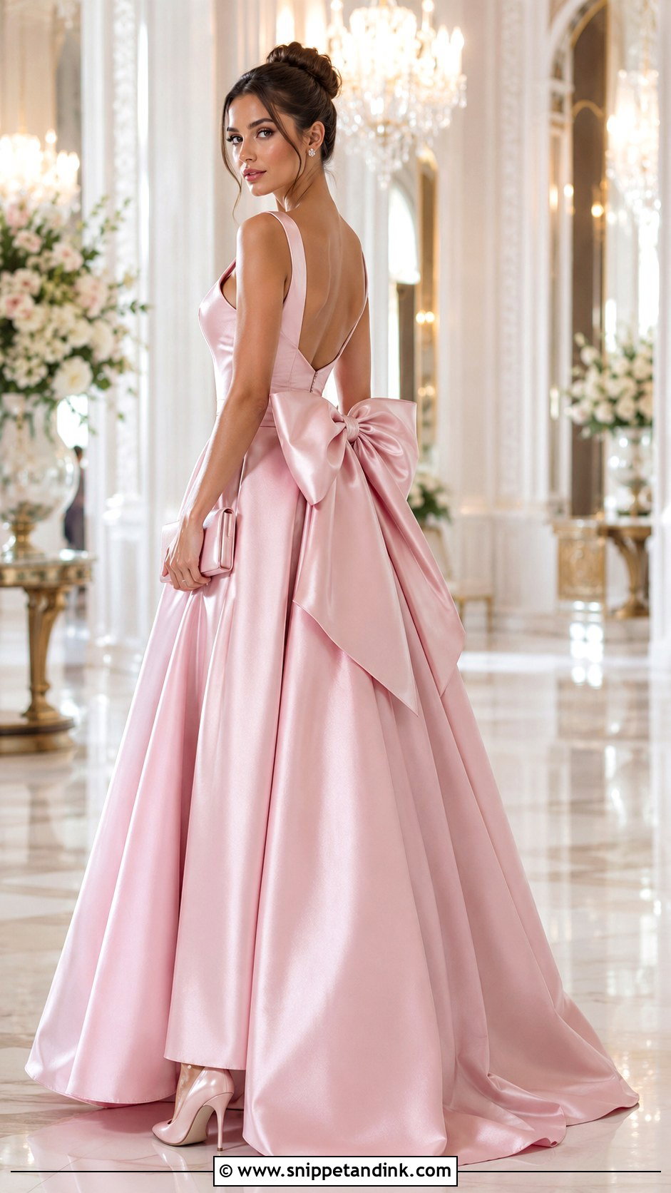 Pink Bow Grand Ball Gown - Snippet and Ink - 20 Grand Ball Gown Ideas