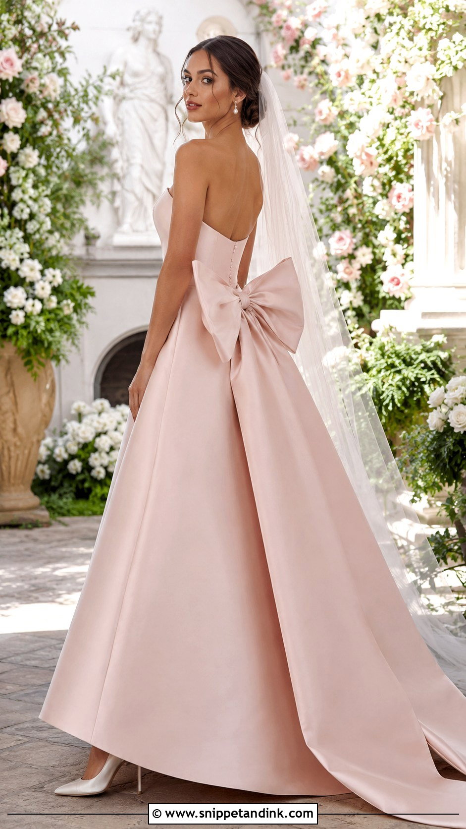 Pink Bow Wedding Dress - Snippet and Ink - 20 Girly Wedding Dress Ideas