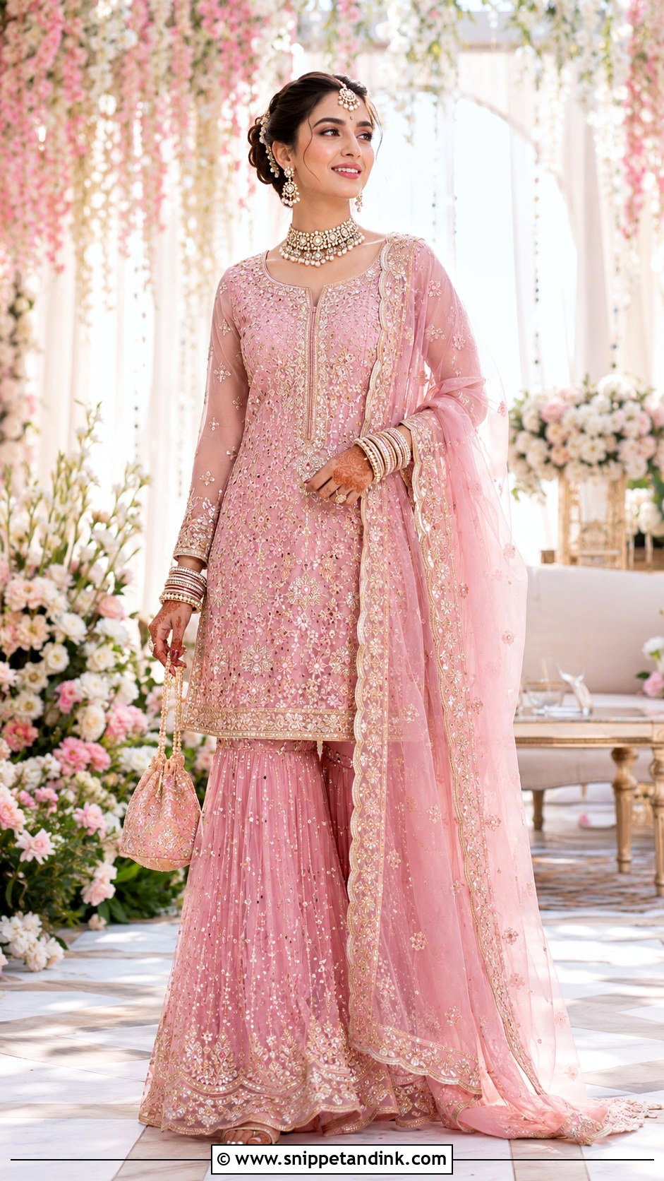 Pink Bridal Gharara Salwar Suit - Snippet and Ink - 25 Bridal Salwar Suits Wedding