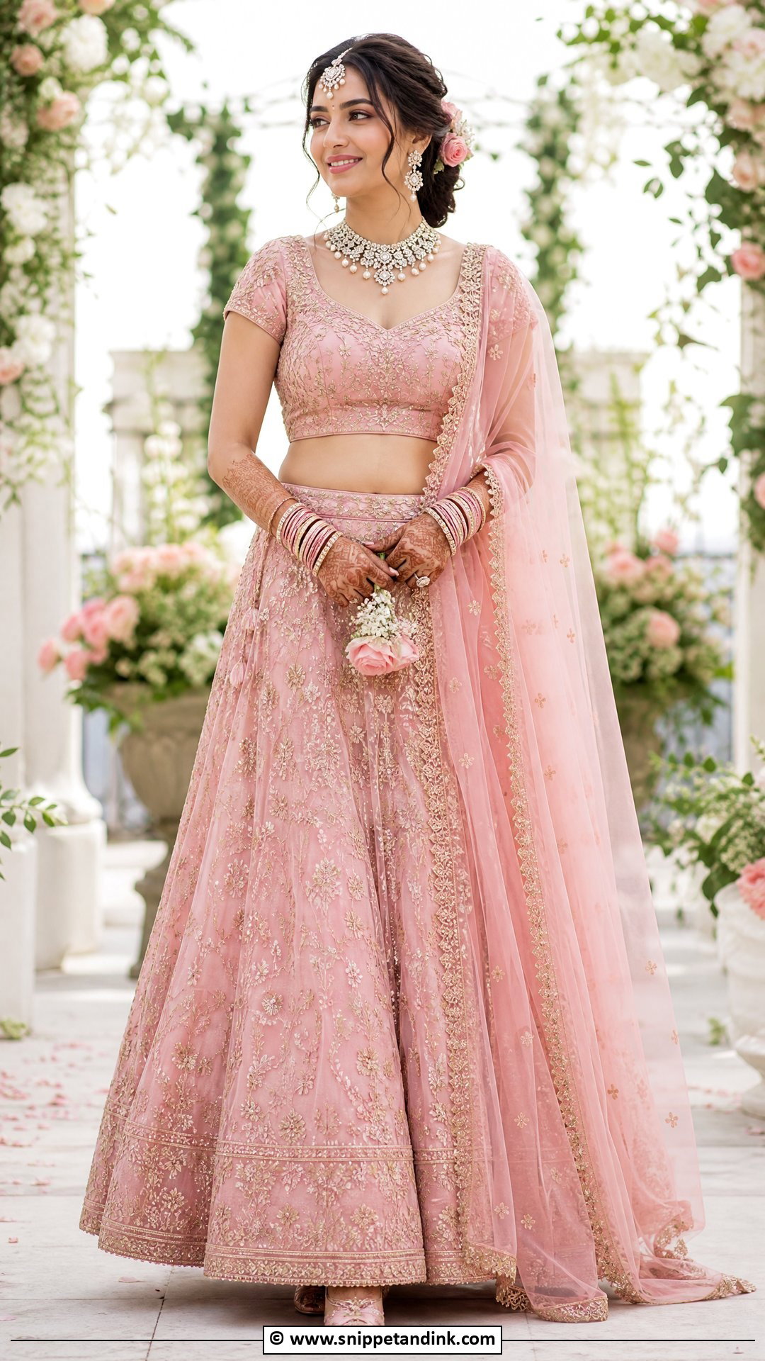 Pink Bridal Lehenga Indian Bride Outfit - Snippet and Ink - 35 Indian Bride Ideas