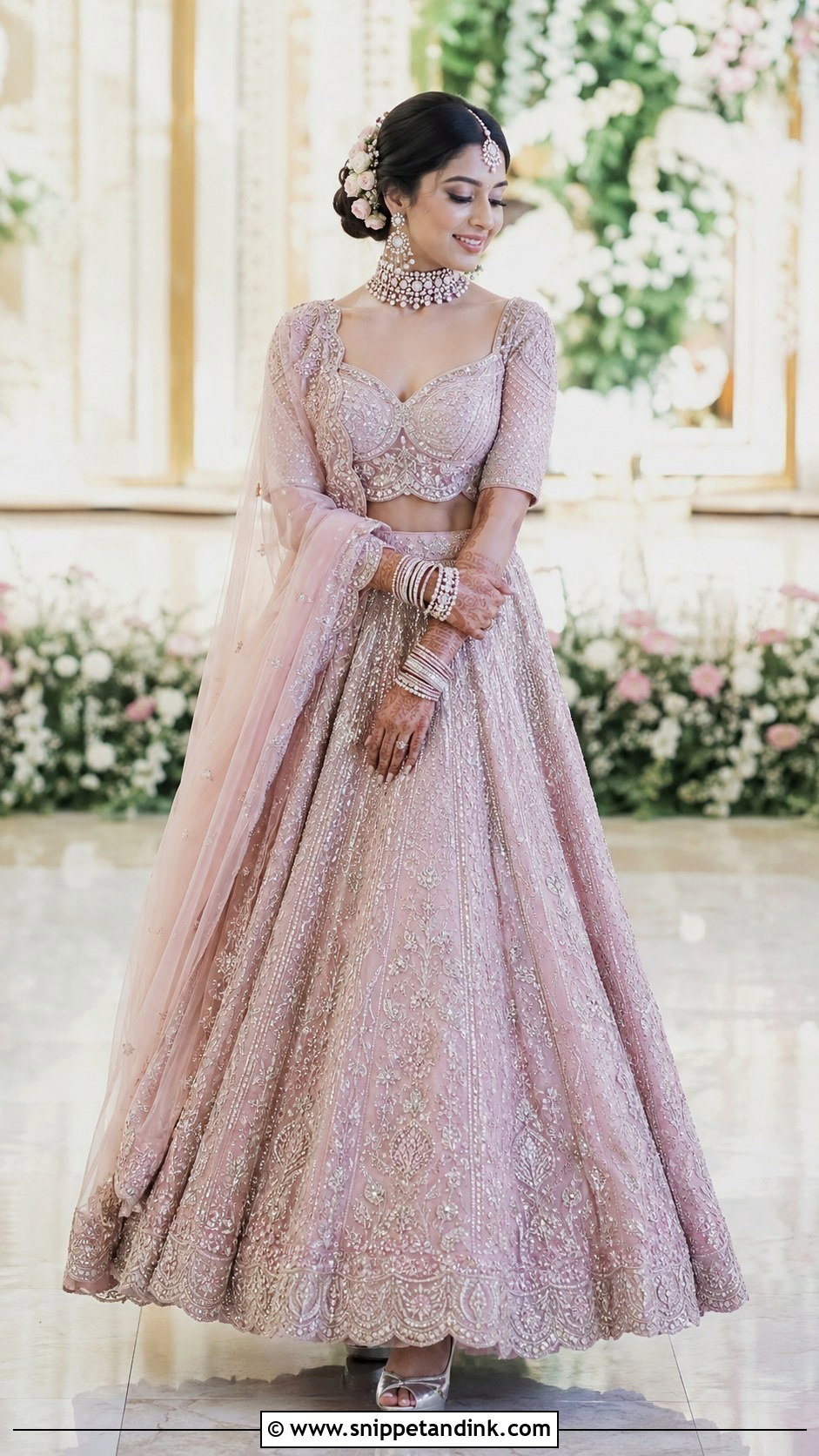 Pink Bridal Lehenga for Indian Wedding - Snippet and Ink - 20 Indian Wedding Dresses Ideas