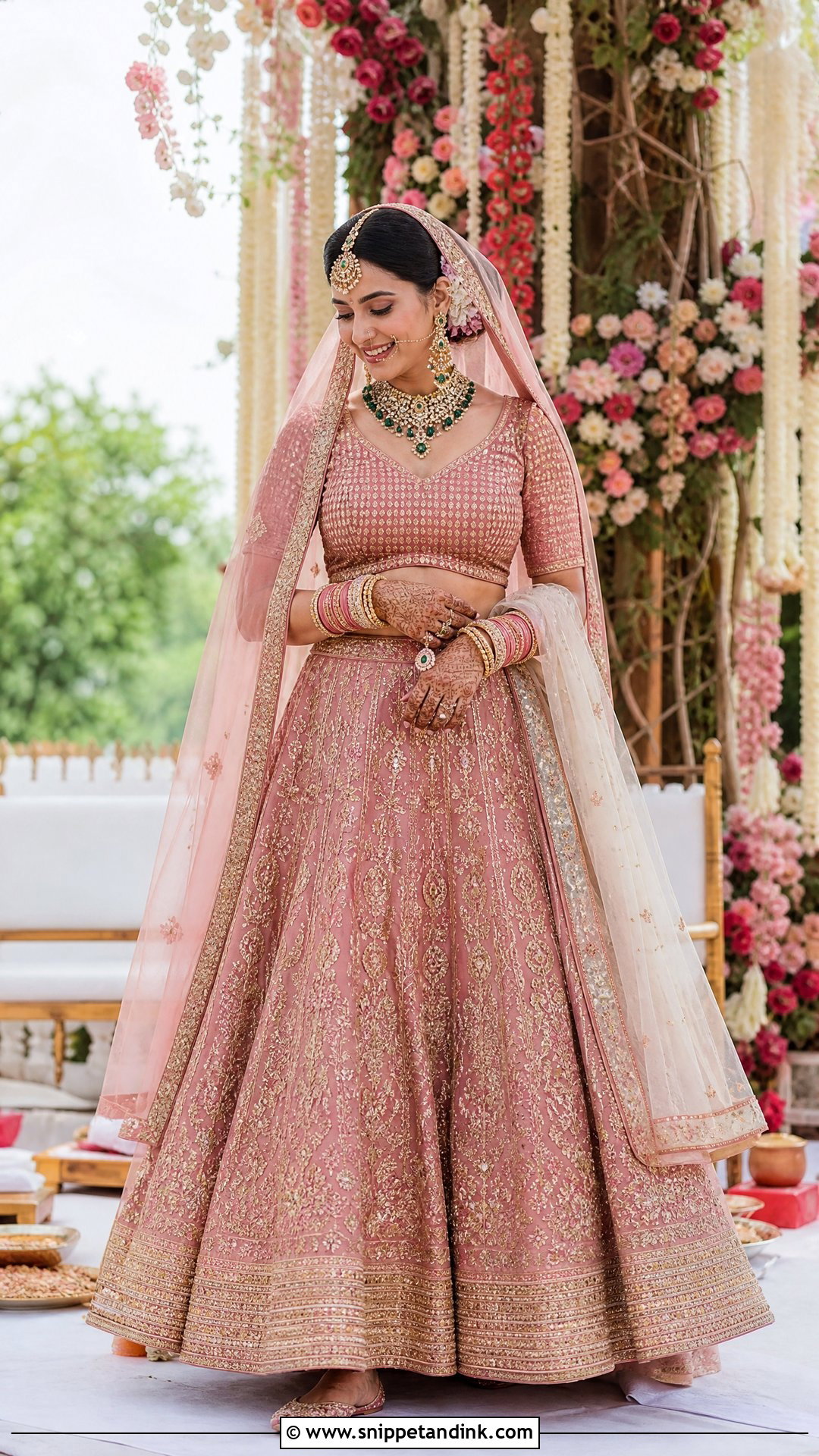 Pink Bridal Lehenga for Phera - Snippet and Ink - 20 Phera Outfit Bride Ideas