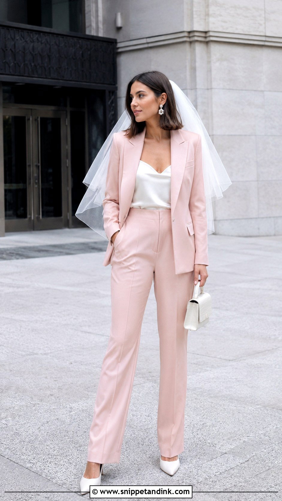 Pink Bridal Pantsuit - Snippet and Ink - 20 Pink Bridal Ideas