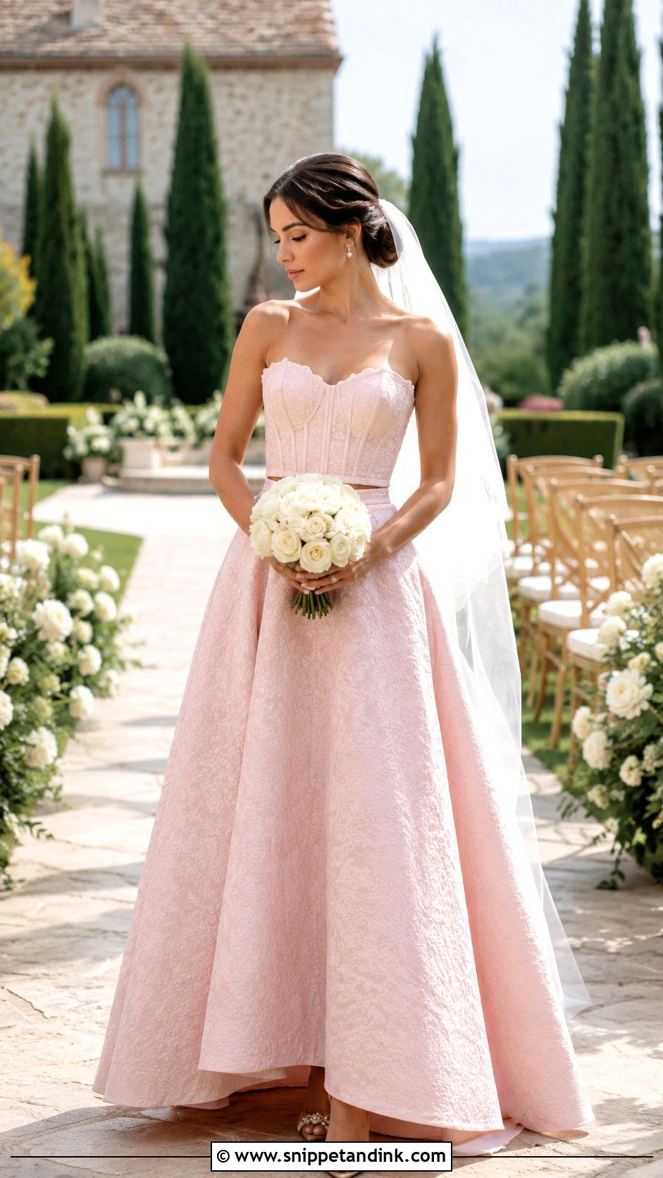Pink Bridal Two Piece Skirt Set - Snippet and Ink - 20 Pink Bridal Ideas
