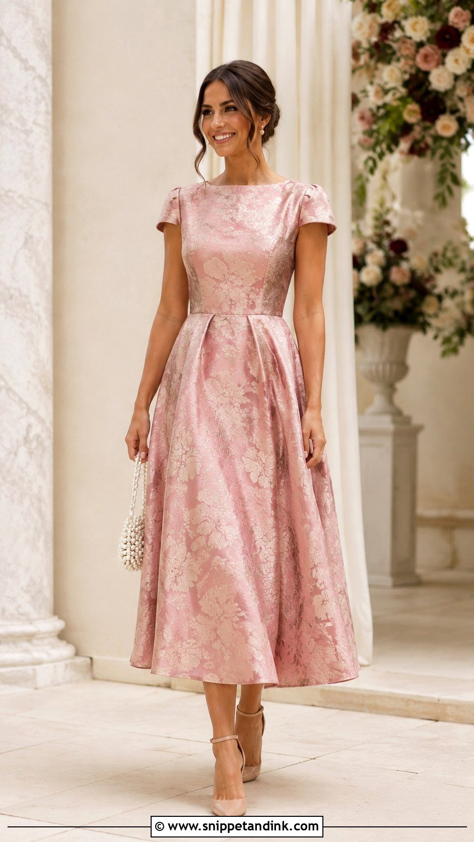 Pink Brocade Dress For Wedding - Snippet and Ink - 30 Brocade Dress Styles for Wedding