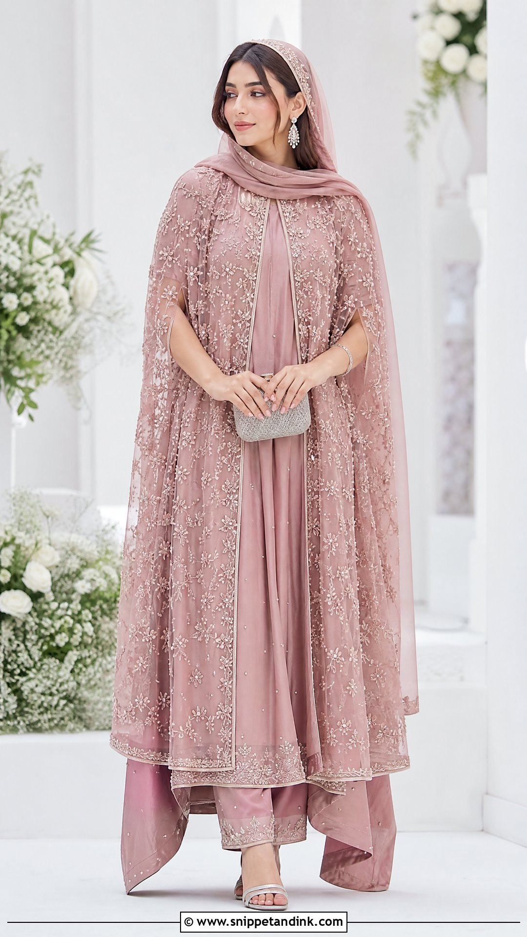 Pink Cape Anarkali Nikkah Outfit - Snippet and Ink - 20 Pink Nikkah Outfit Ideas