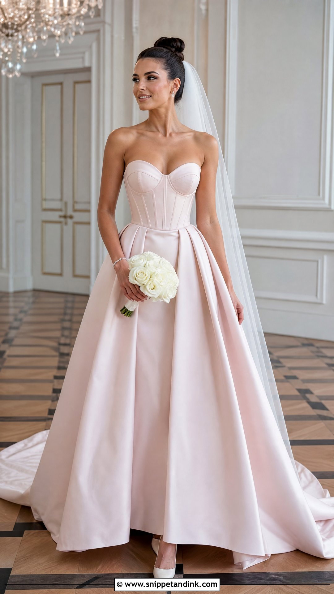Pink Corset Bridal Gown - Snippet and Ink - 20 Pink Bridal Gown Ideas
