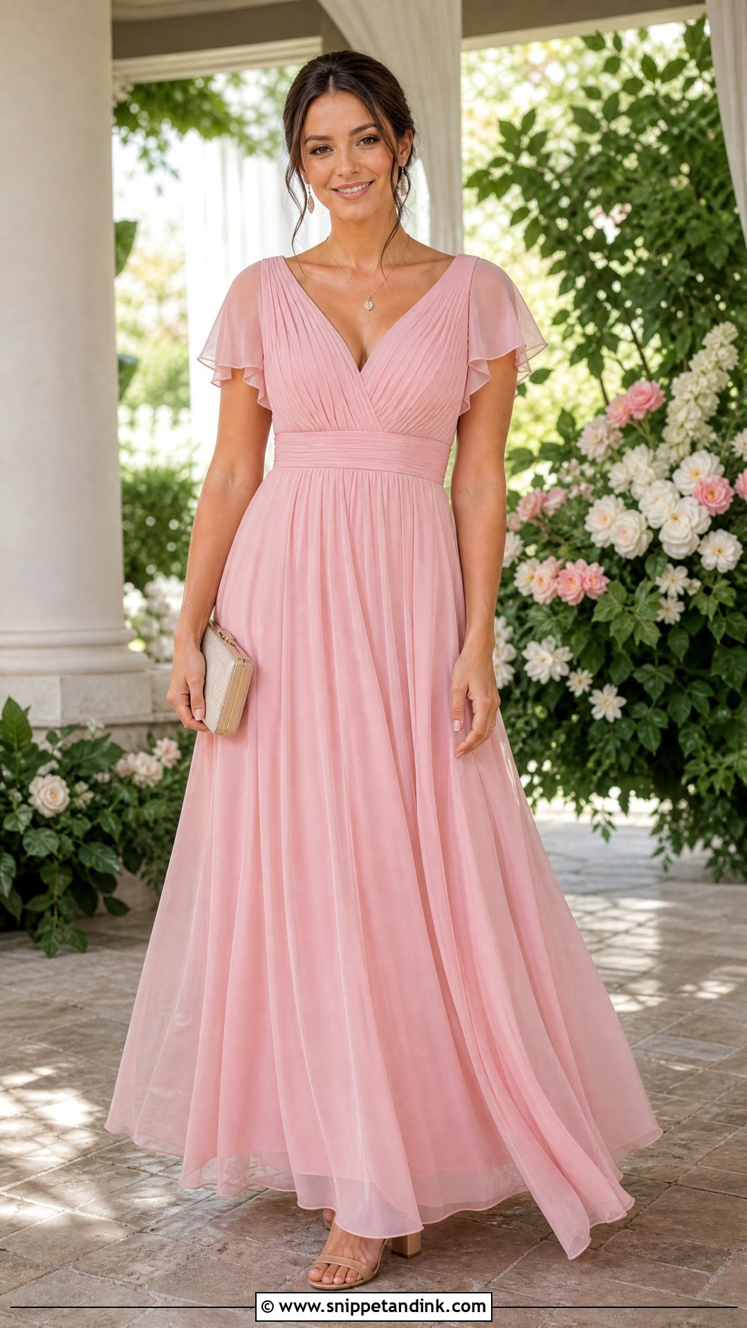 Pink Empire Waist Gown - Snippet and Ink - 25 Pink Gown Ideas
