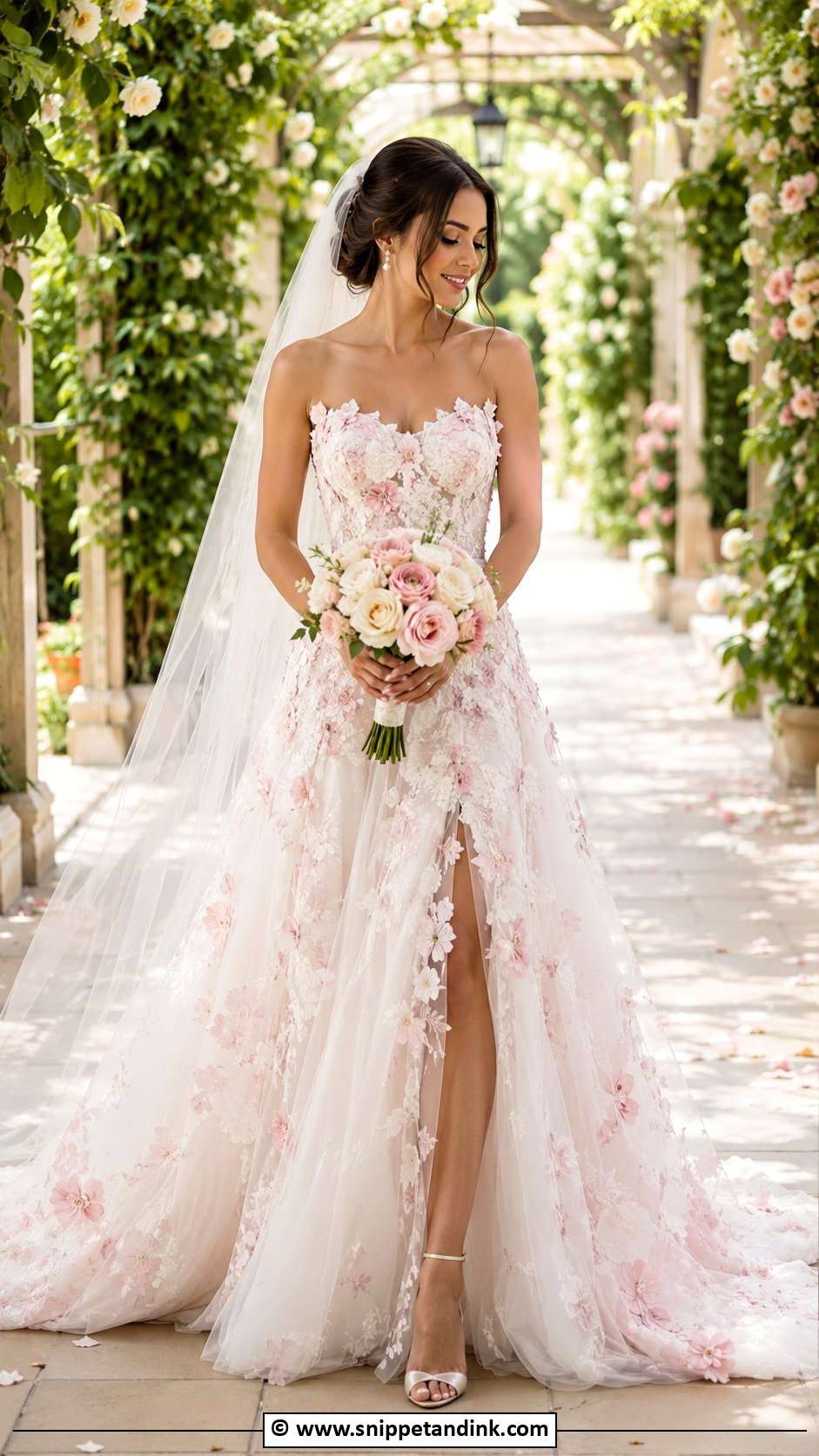 Pink Floral Wedding Dress - Snippet and Ink - 25 Wedding Dress Flowers