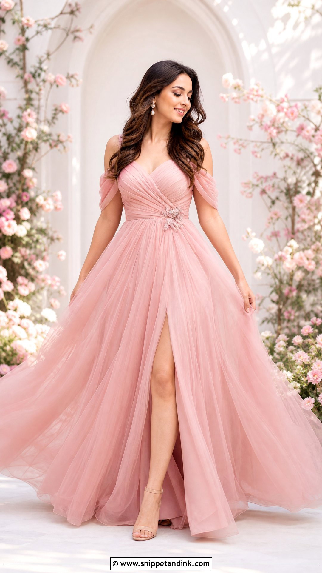 Pink Gown For Pre Wedding Shoot - Snippet and Ink - 25 Dresses for Pre Wedding Shoot