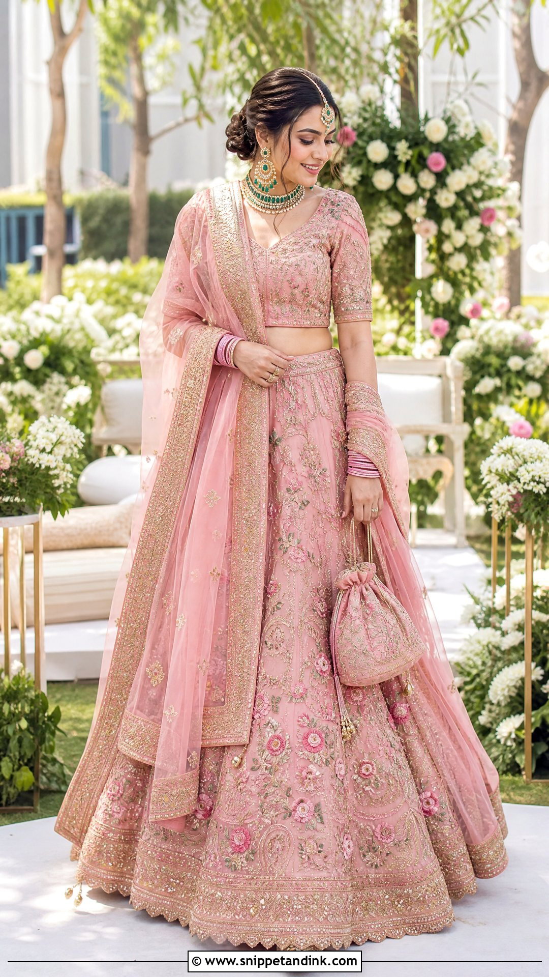 Pink Indian Bridal Lehenga - Snippet and Ink - 20 Indian Bridal Wedding Dress Ideas