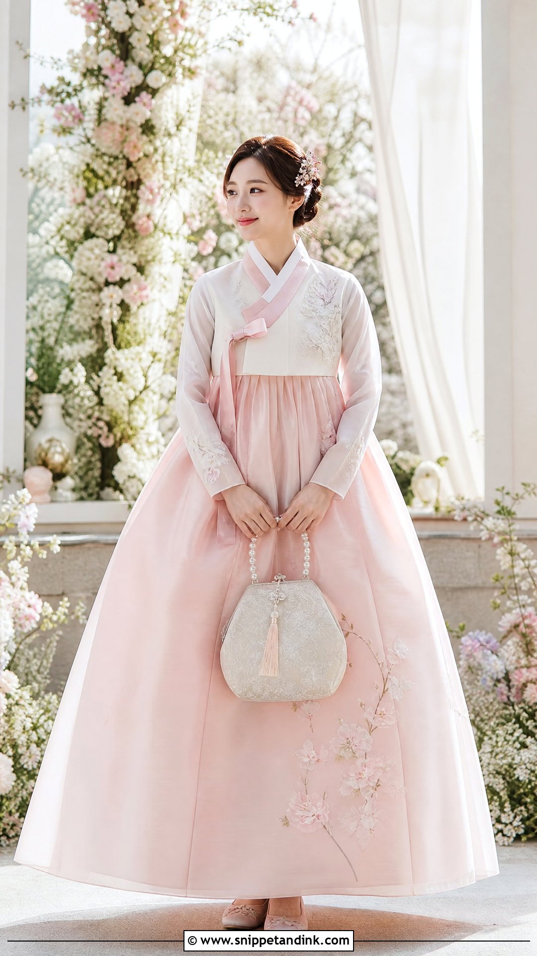 Pink Korean Hanbok Wedding Dress Gown - Snippet and Ink - 25 Korean Wedding Dress Gowns