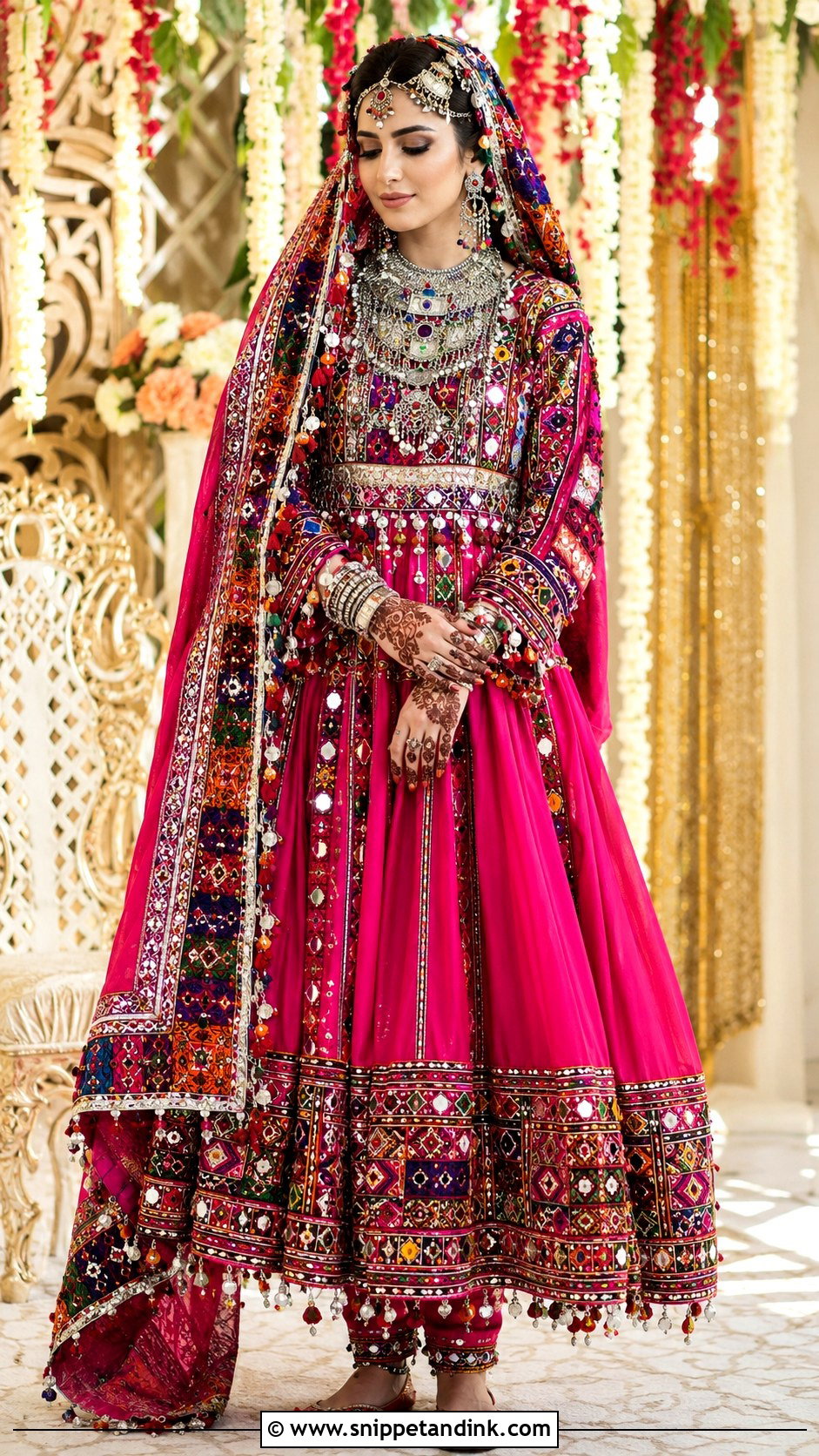 Pink Kuchi Afghani Wedding Dress - Snippet and Ink - 20 Afghani Wedding Dress Ideas