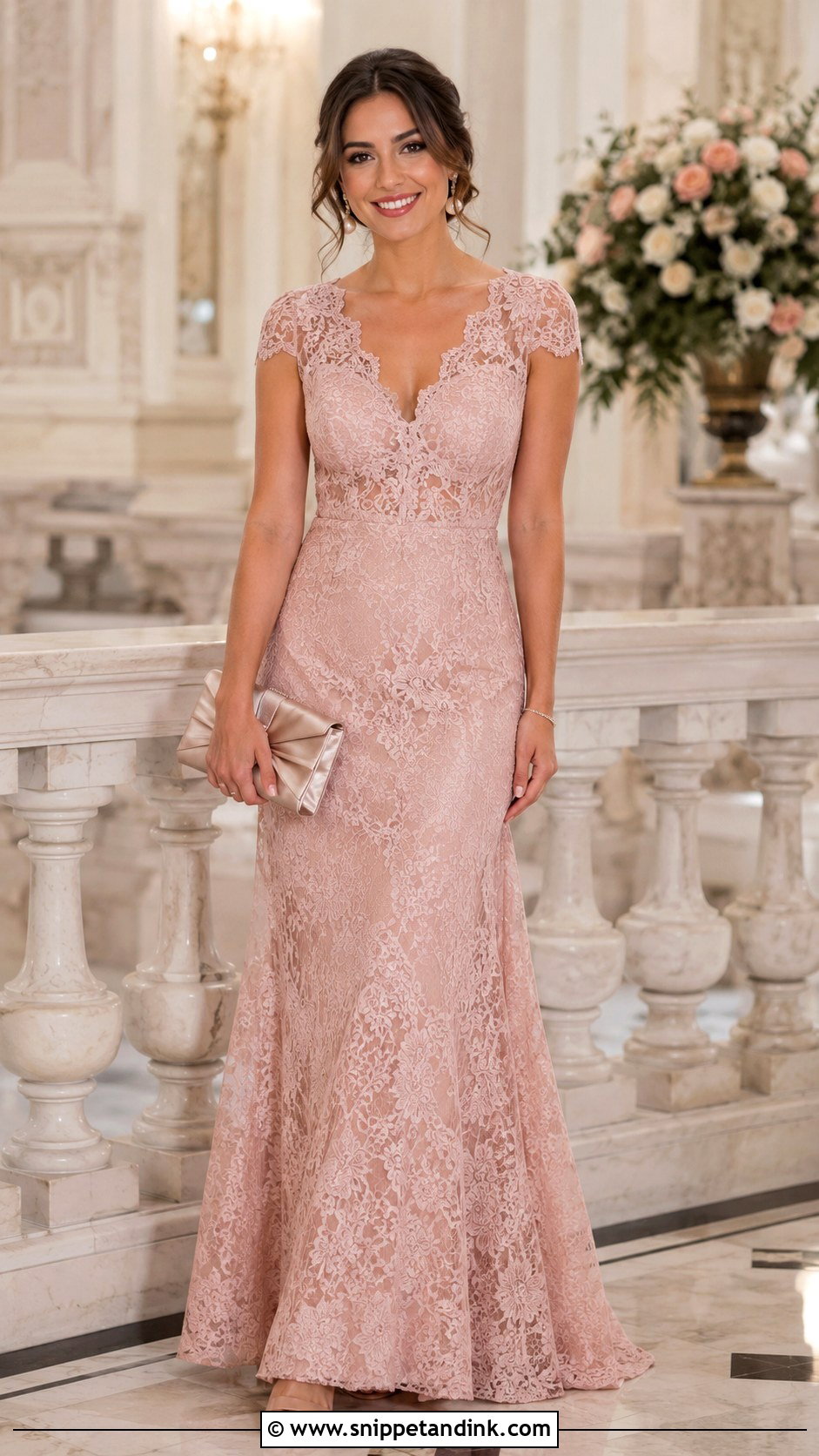 Pink Lace Gown - Snippet and Ink - 30 Pink Gowns