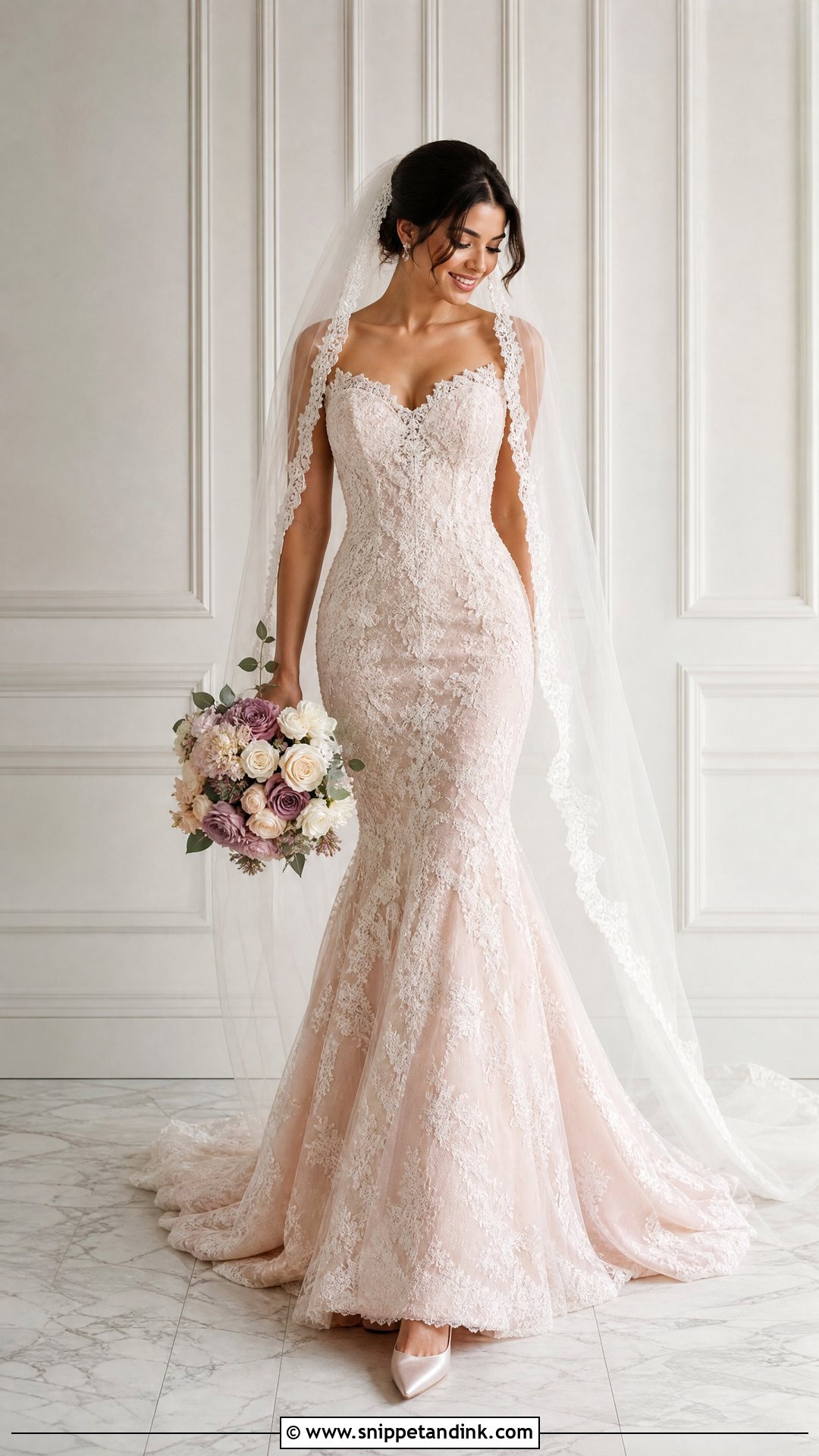 Pink Lace Mermaid Bride - Snippet and Ink - 25 Pink Bride Ideas