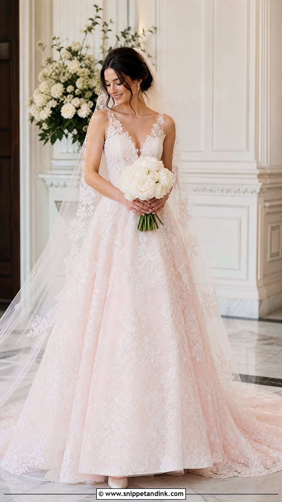 Pink Lace Princess Wedding Dress - Snippet and Ink - 20 Princess Wedding Dresses Pink