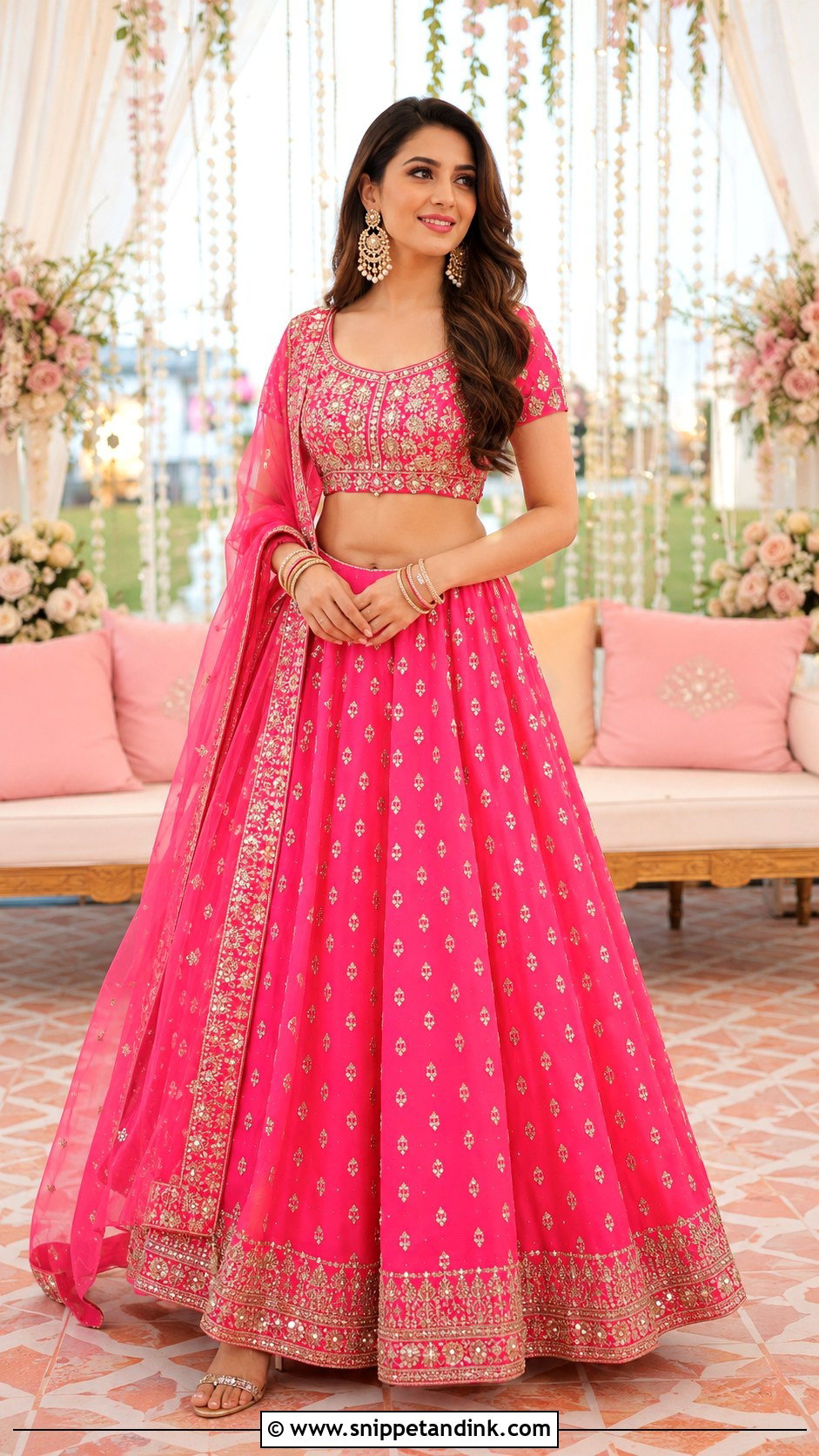 Pink Lehenga Choli Outfit - Snippet and Ink - 30 Pakistani Wedding Outfits Sisters