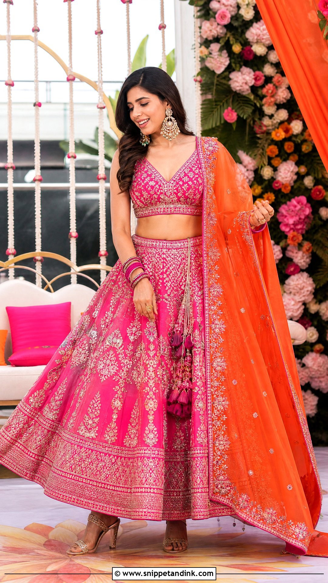Pink Lehenga Sangeet Dress - Snippet and Ink - 25 Sangeet Dress for Bride Ideas