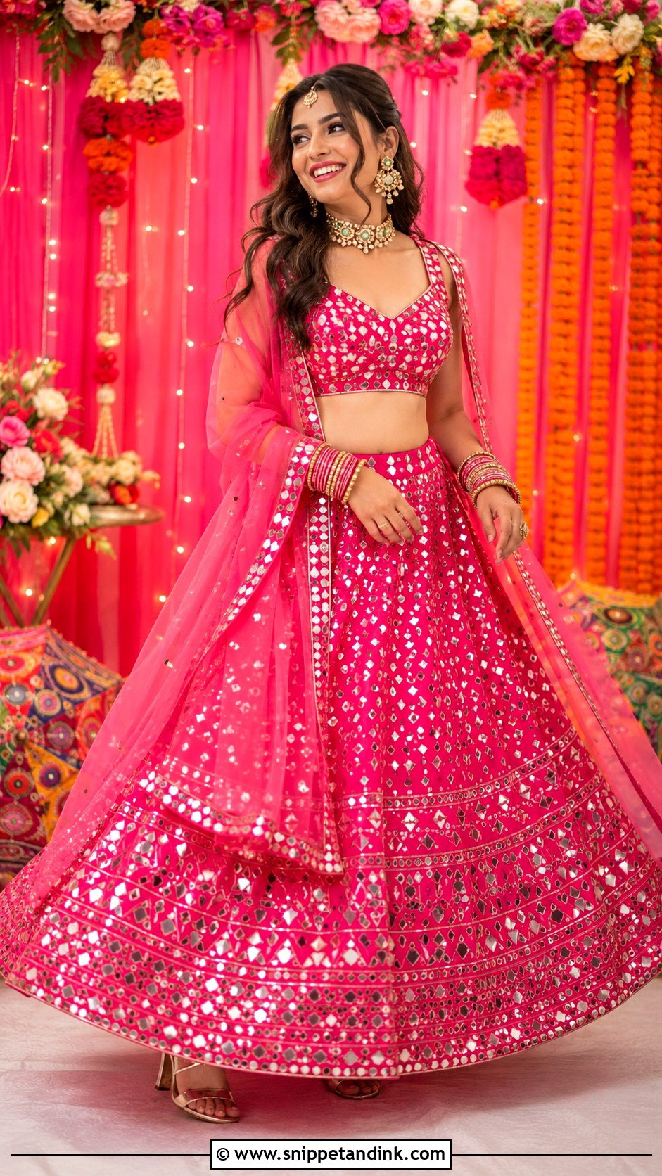 Pink Lehenga Sangeet Outfit - Snippet and Ink - 25 Bridal Sangeet Outfits