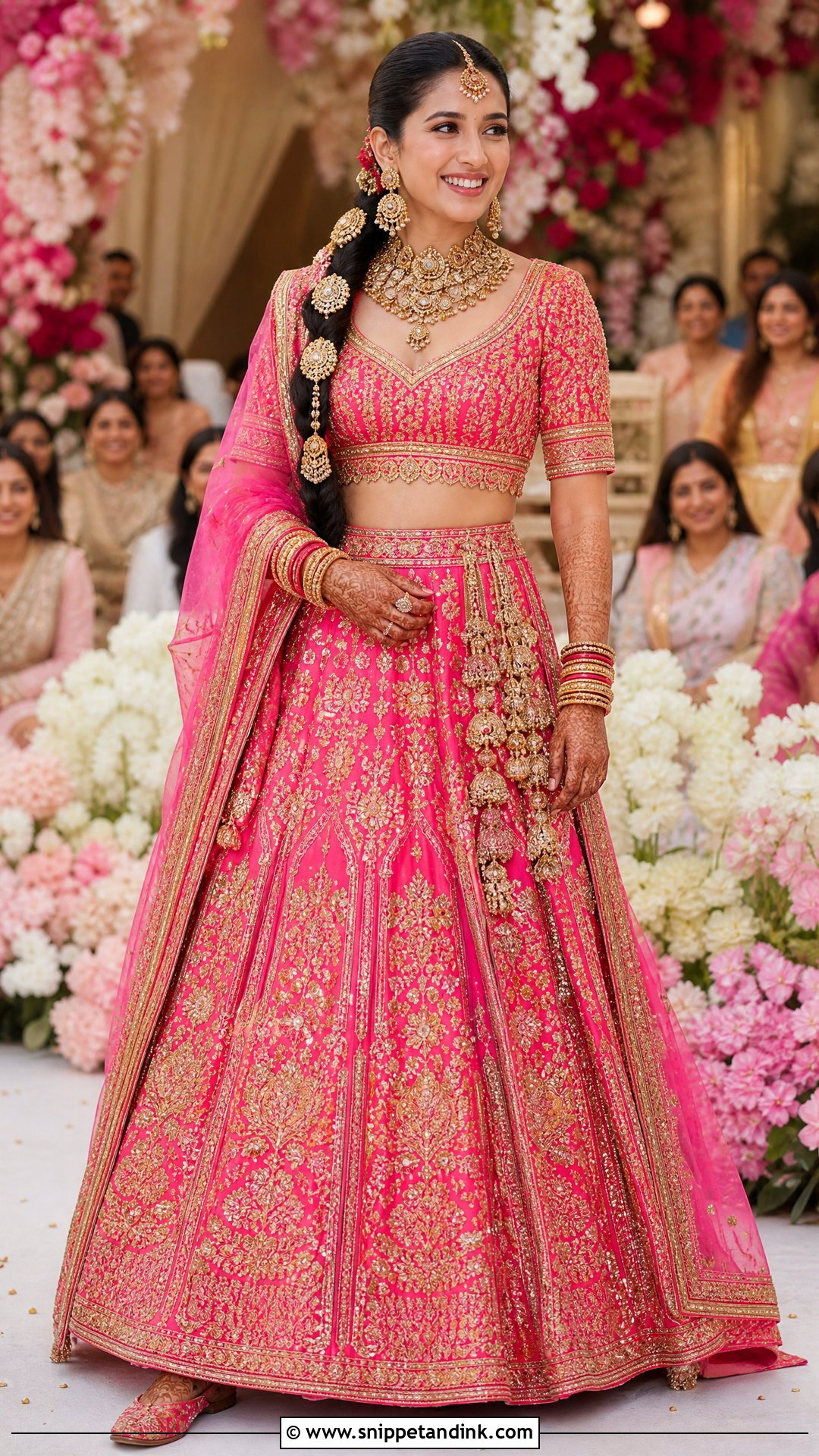 Pink Manish Malhotra Mameru Lehenga - Snippet and Ink - 20 Radhika Merchant Wedding Outfits