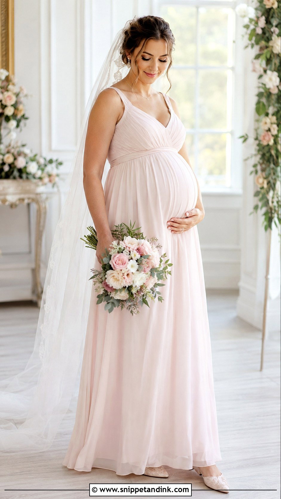 Pink Maternity Wedding Dress - Snippet and Ink - 25 Pink Wedding Dresses