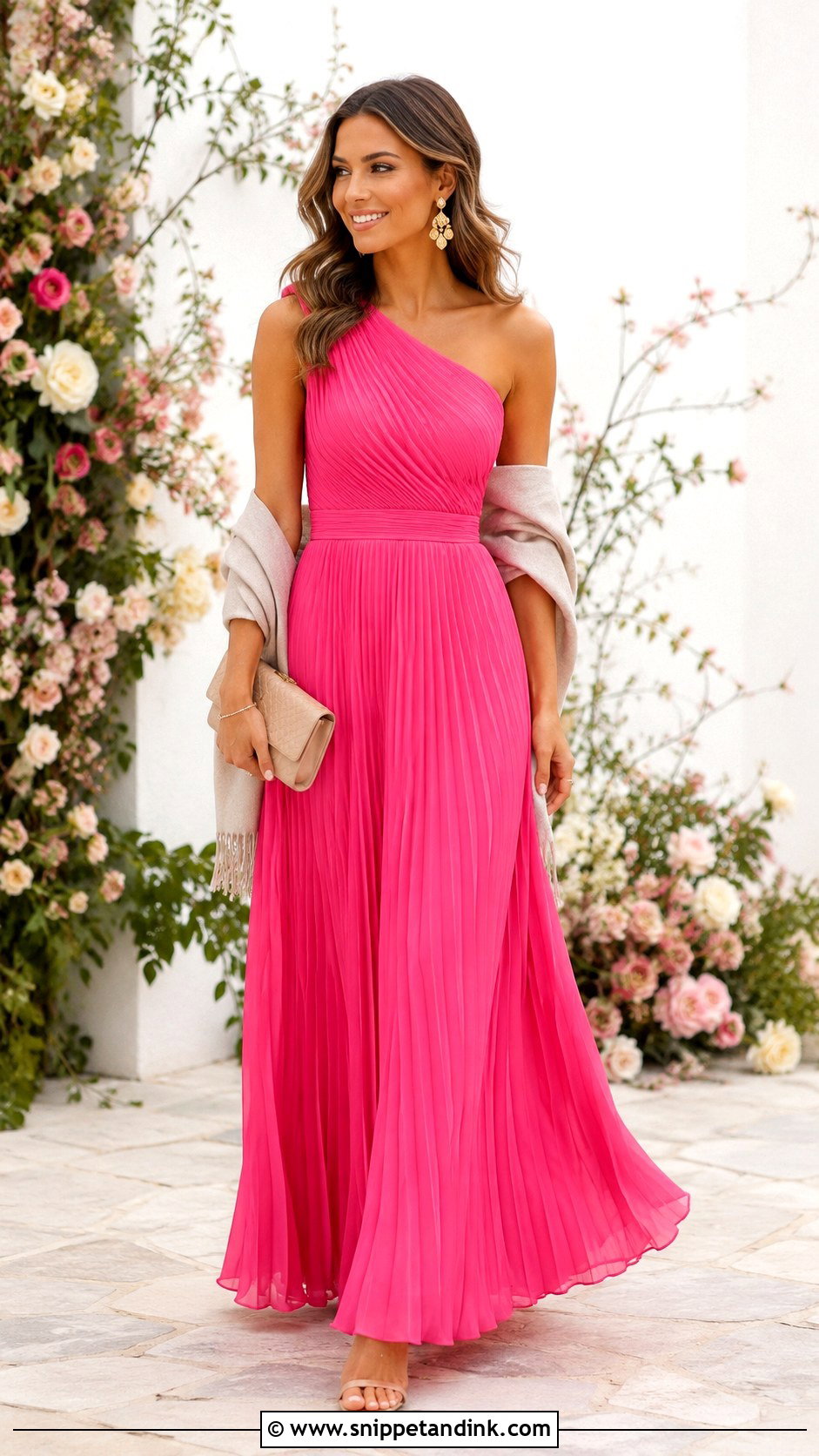 Pink Maxi Dress Wedding Outfit - Snippet and Ink - 20 Maxi Dress Outfit for Wedding Ideas