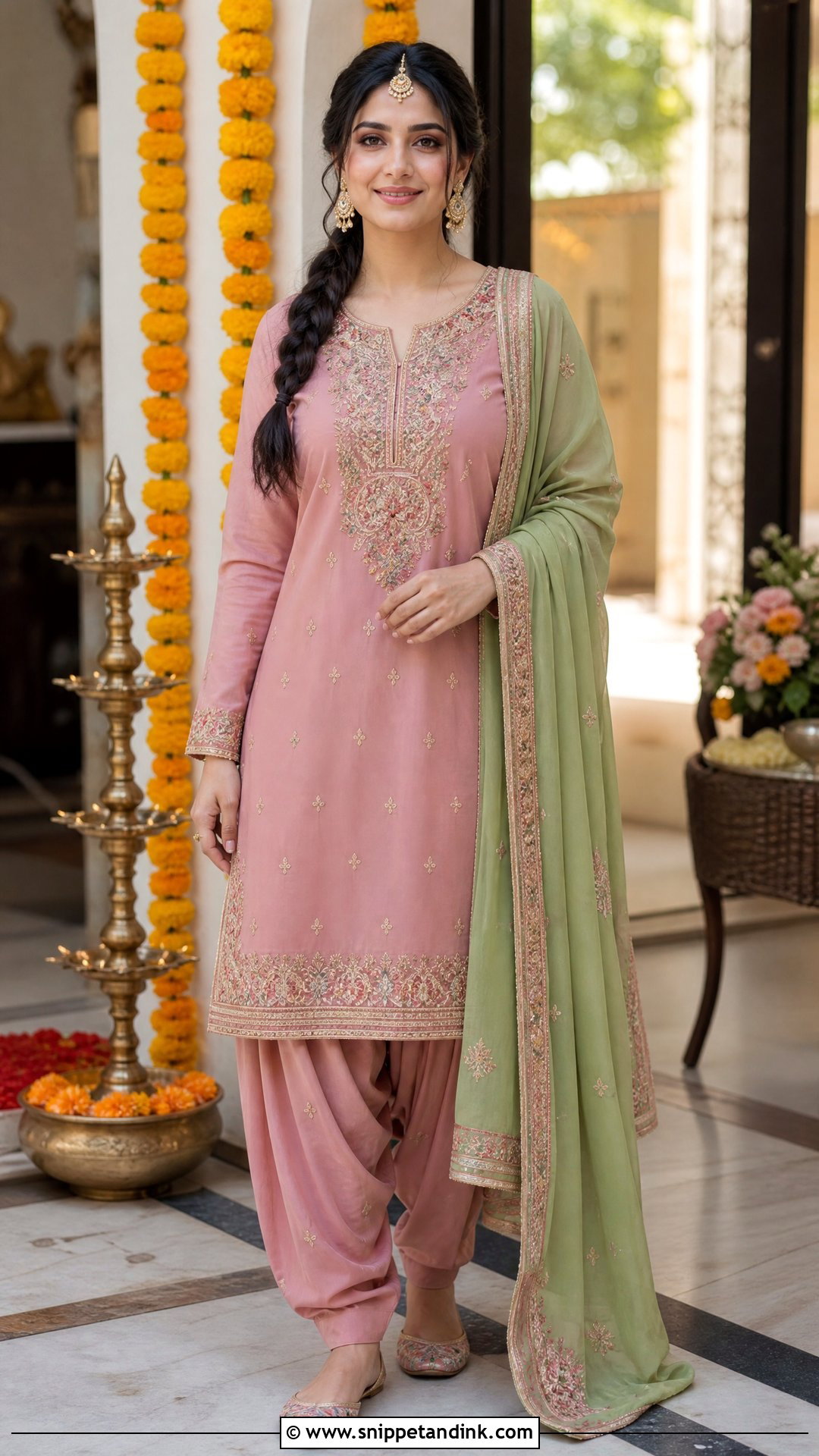 Pink Mehendi Salwar Suit - Snippet and Ink - 20 Pink Mehendi Outfit Ideas
