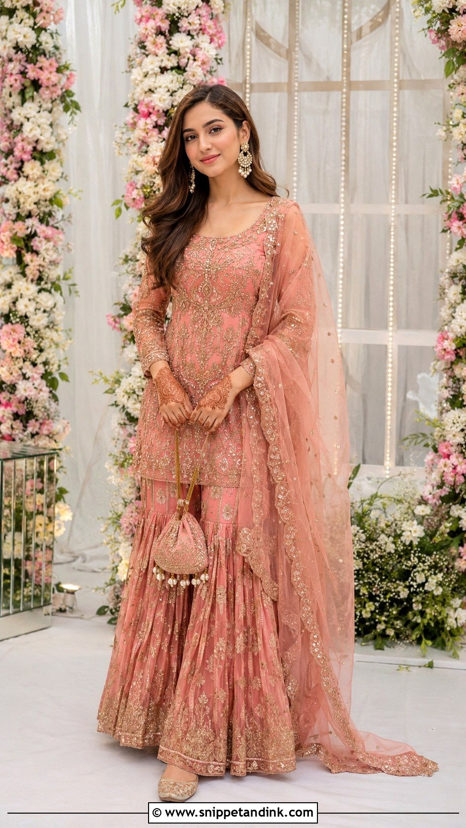 Pink Mehndi Gharara Outfit - Snippet and Ink - 25 Simple Mehndi Outfit Ideas