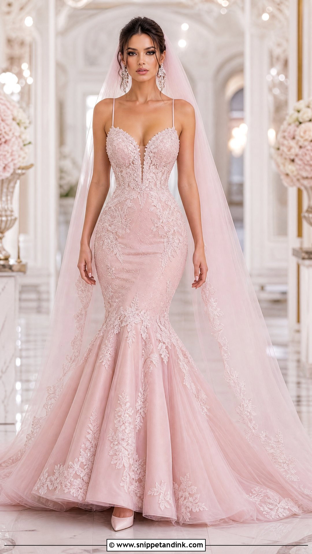 Pink Mermaid Bridal Dress - Snippet and Ink - 25 Pink Bridal Dress Ideas