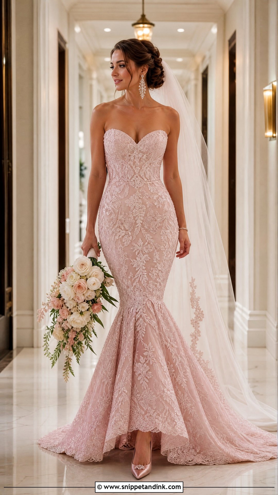 Pink Mermaid Bridal Gown - Snippet and Ink - 20 Pink Bridal Gown Ideas