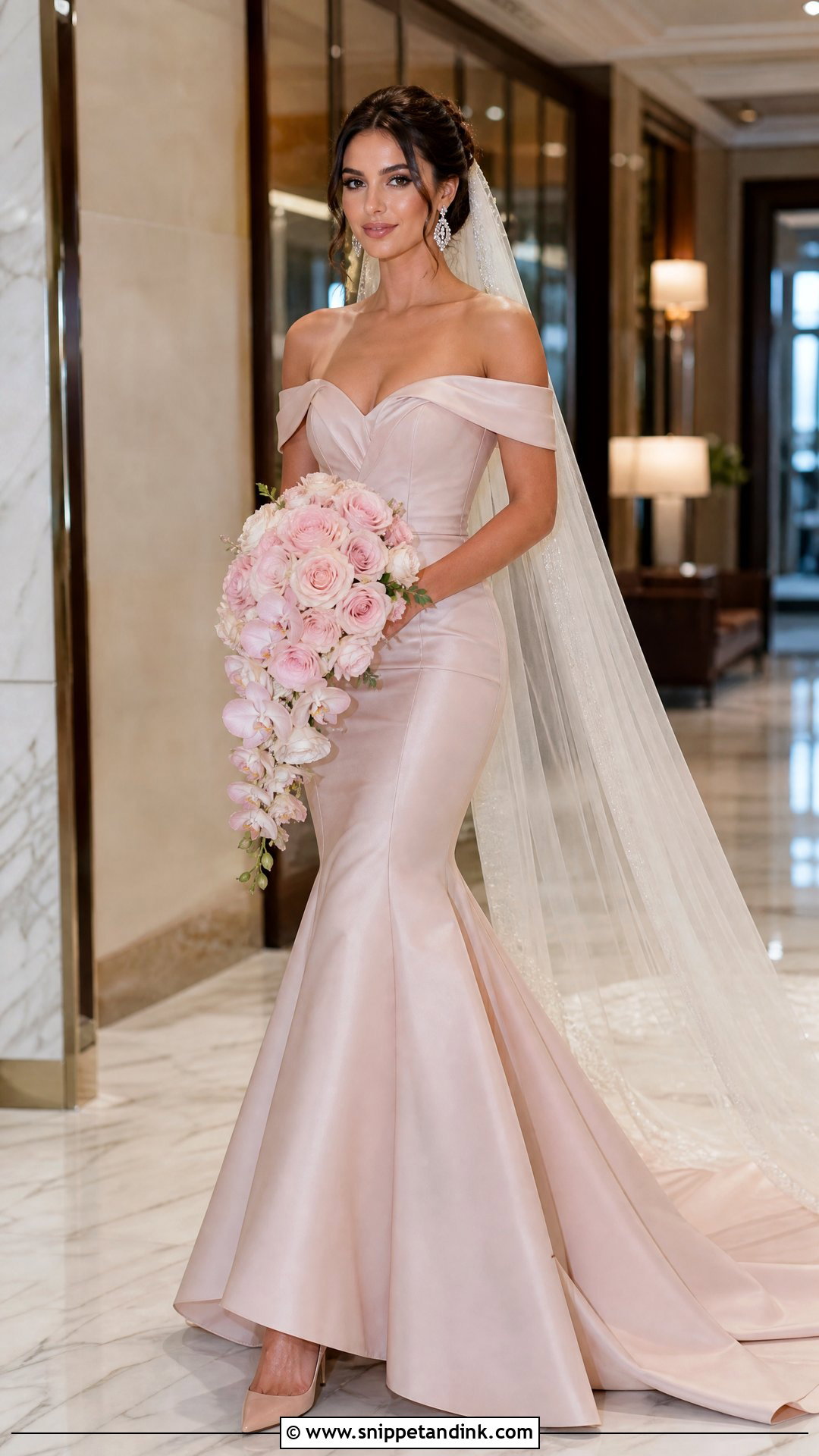 Pink Mermaid Bride Dress - Snippet and Ink - 20 Pink Bride Dress Ideas