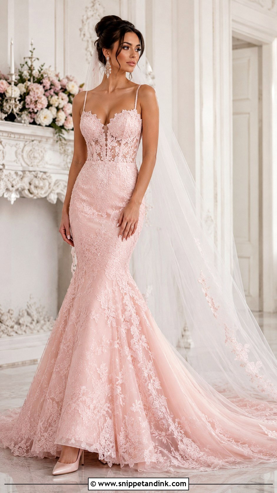 Pink Mermaid Wedding Dress - Snippet and Ink - 25 Pink Wedding Dress for Bride Ideas