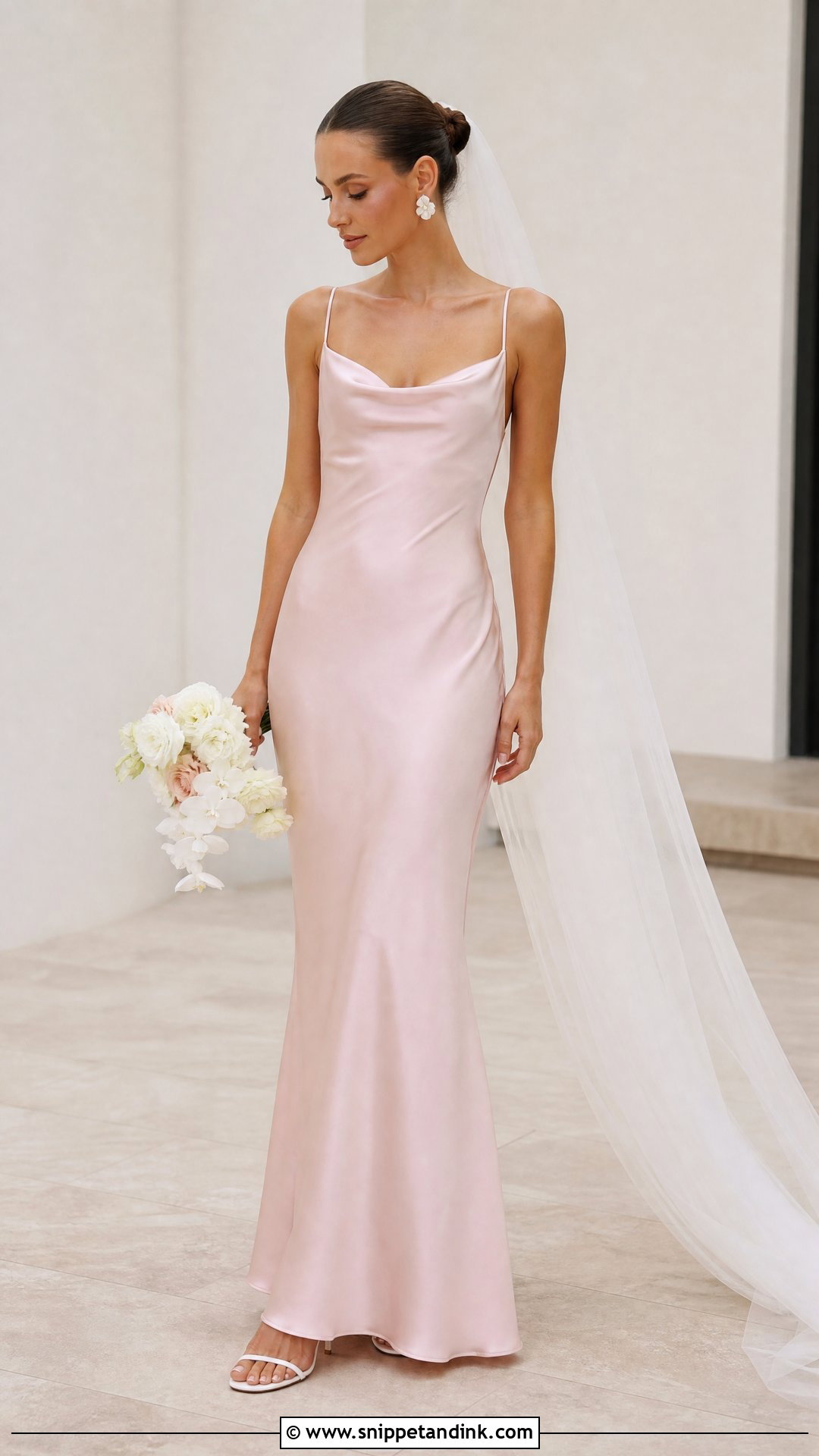 Pink Minimal Bridal Dress - Snippet and Ink - 25 Pink Bridal Dress Ideas